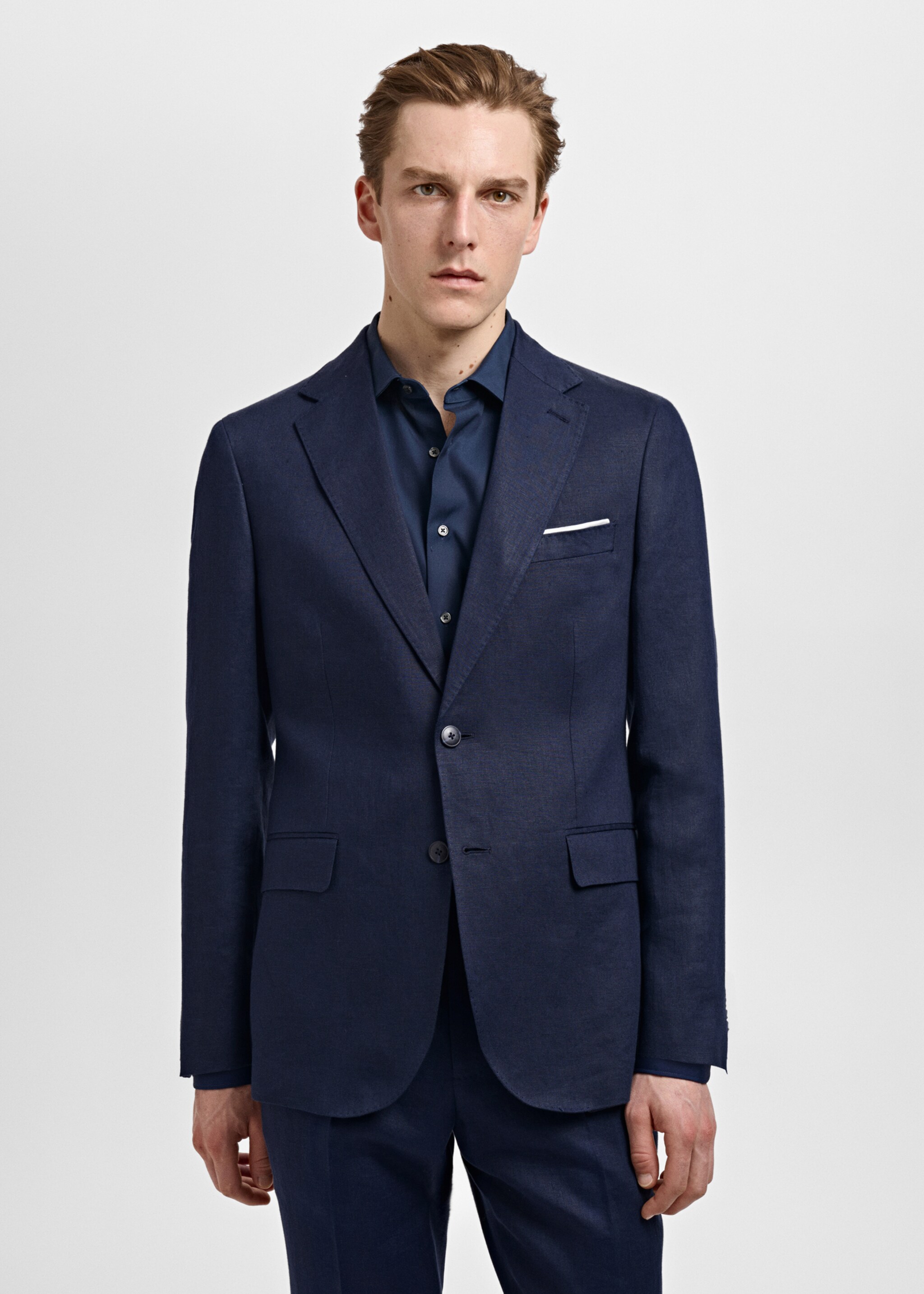 Americana traje Amalfi 100% lino slim fit - Plano medio