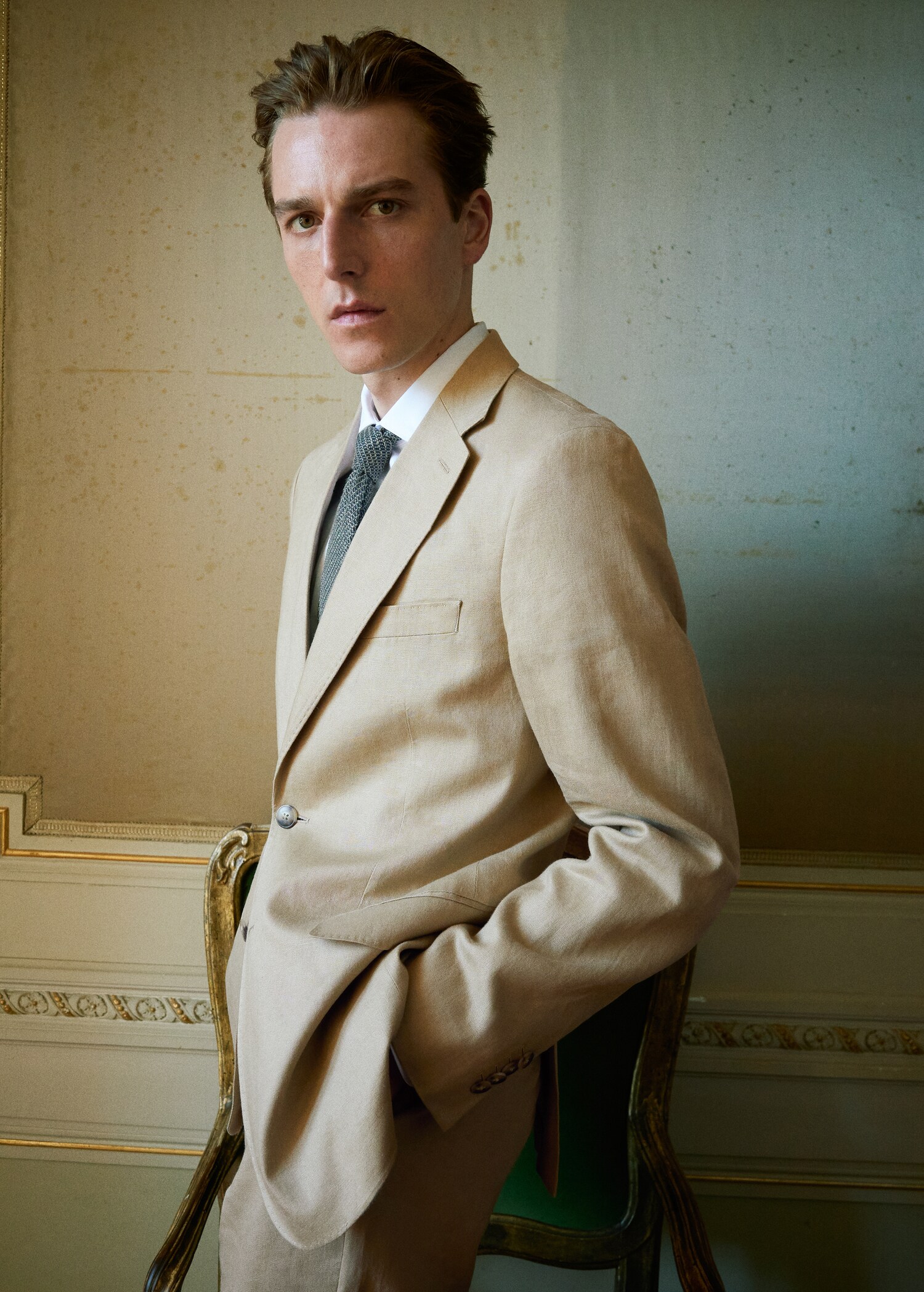Amalfi 100% linen slim-fit suit jacket - Details of the article 4