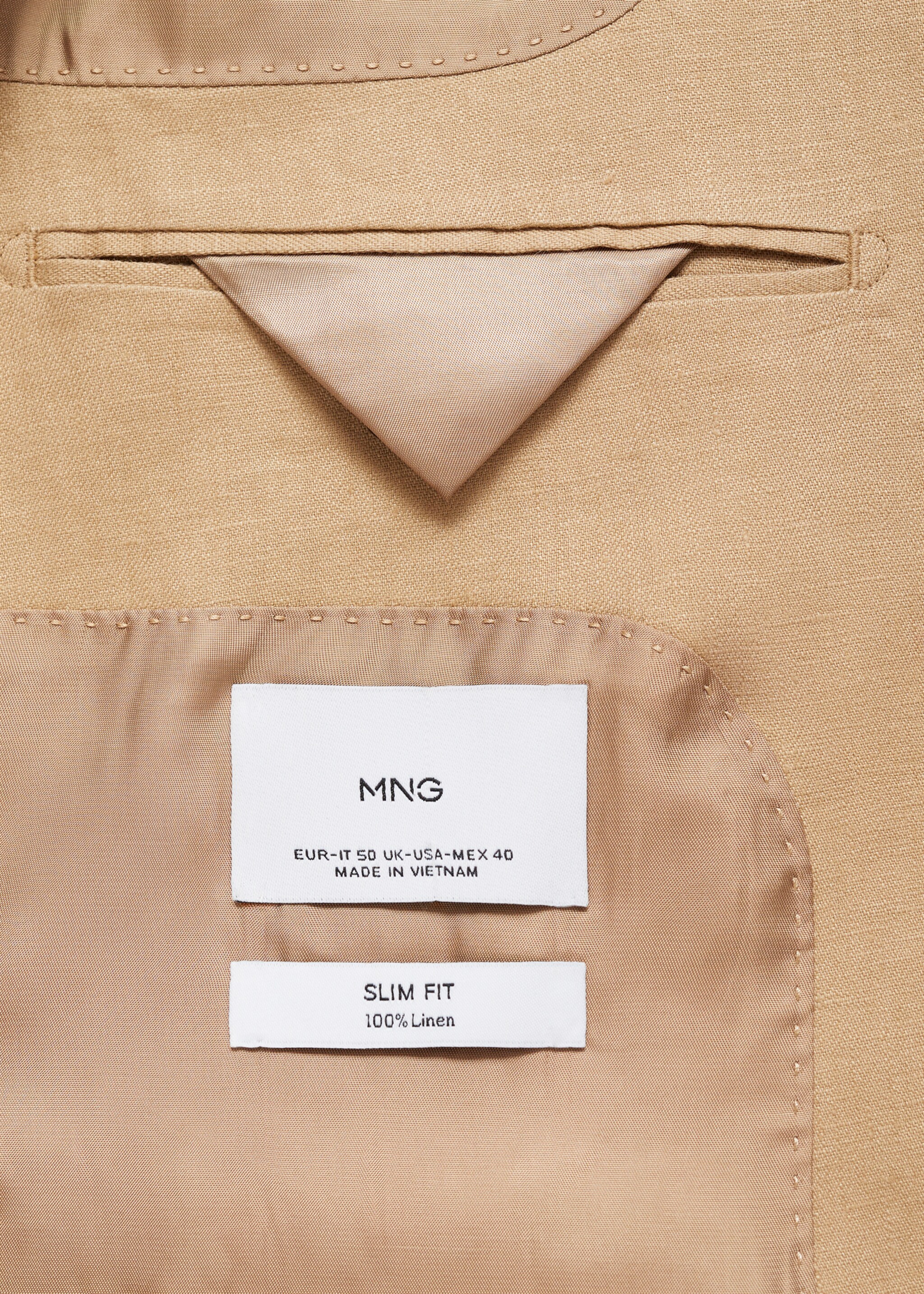 Amalfi 100% linen slim-fit suit jacket - Details of the article 8