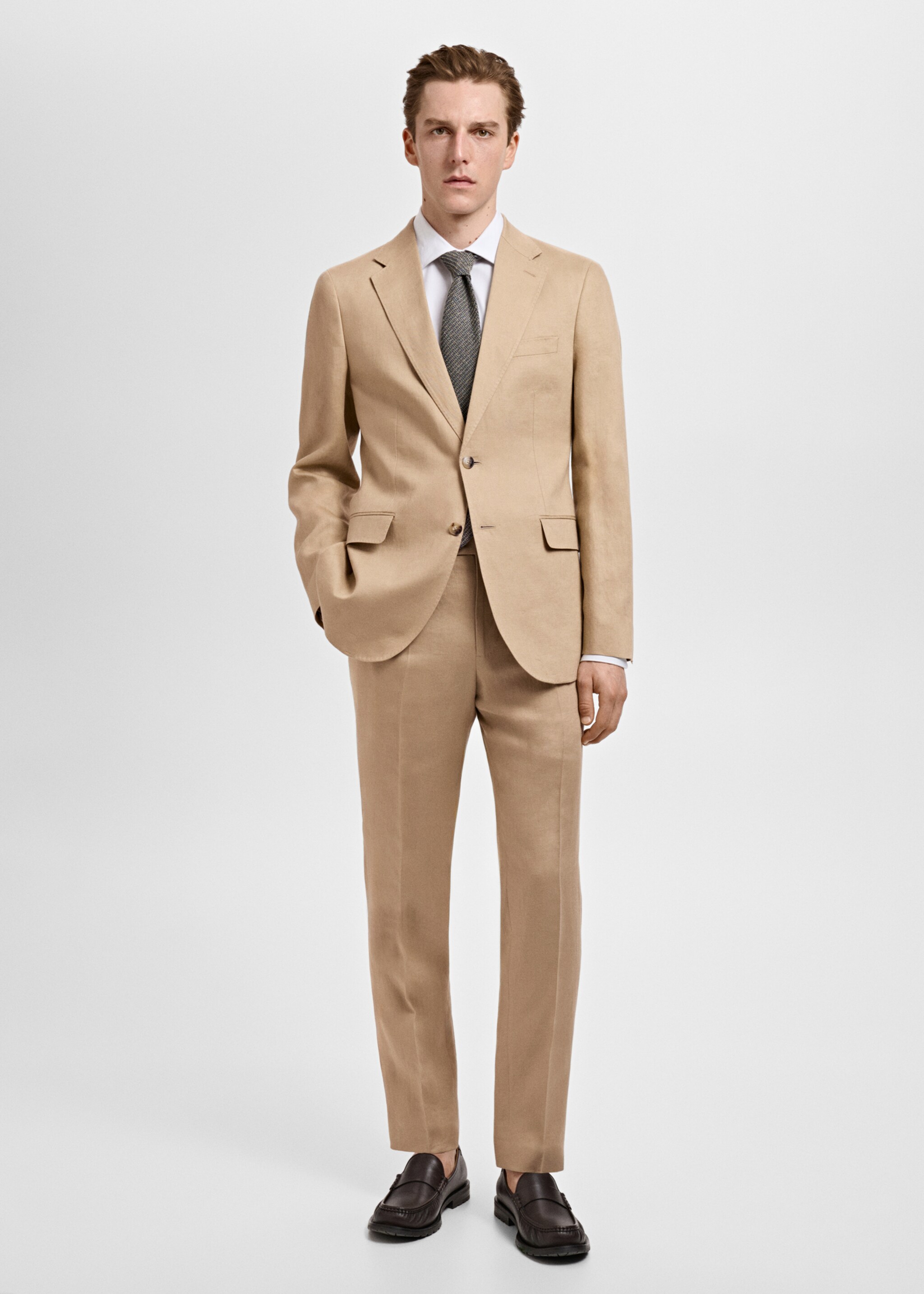 Amalfi 100% linen slim-fit suit jacket - General plane