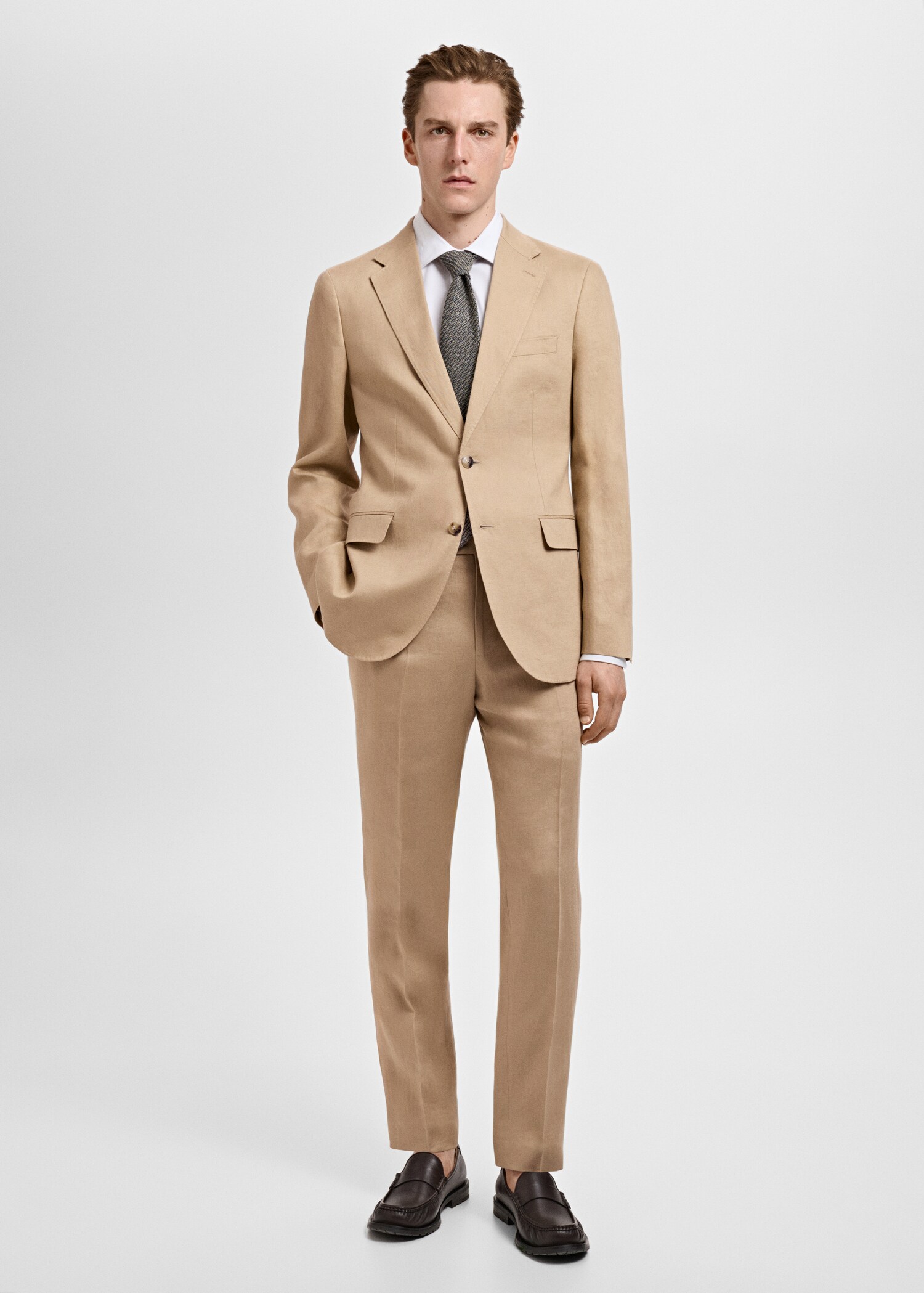 Amalfi 100% linen slim-fit suit jacket - General plane