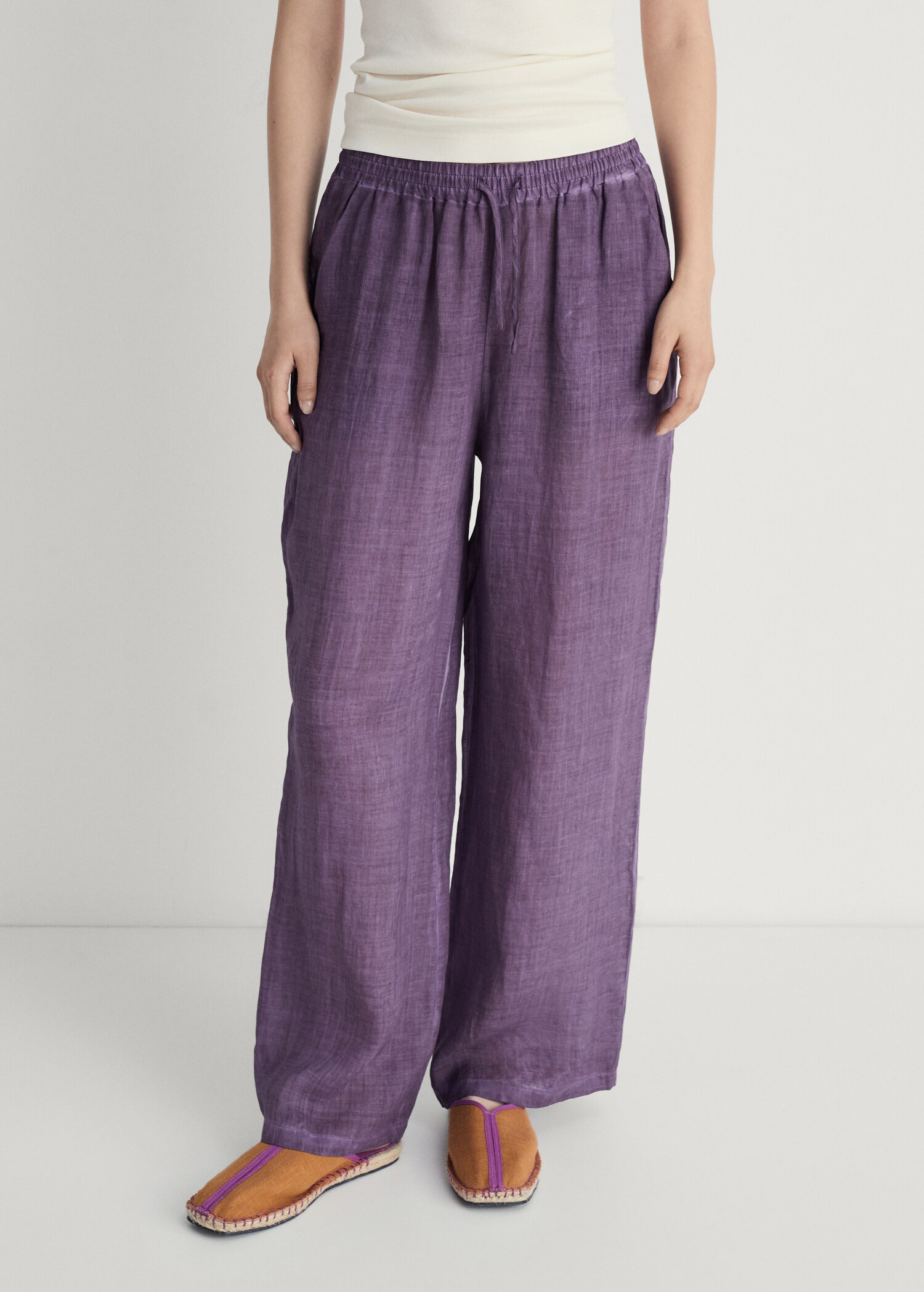 Pantalon en ramie design overdyed - Plan moyen