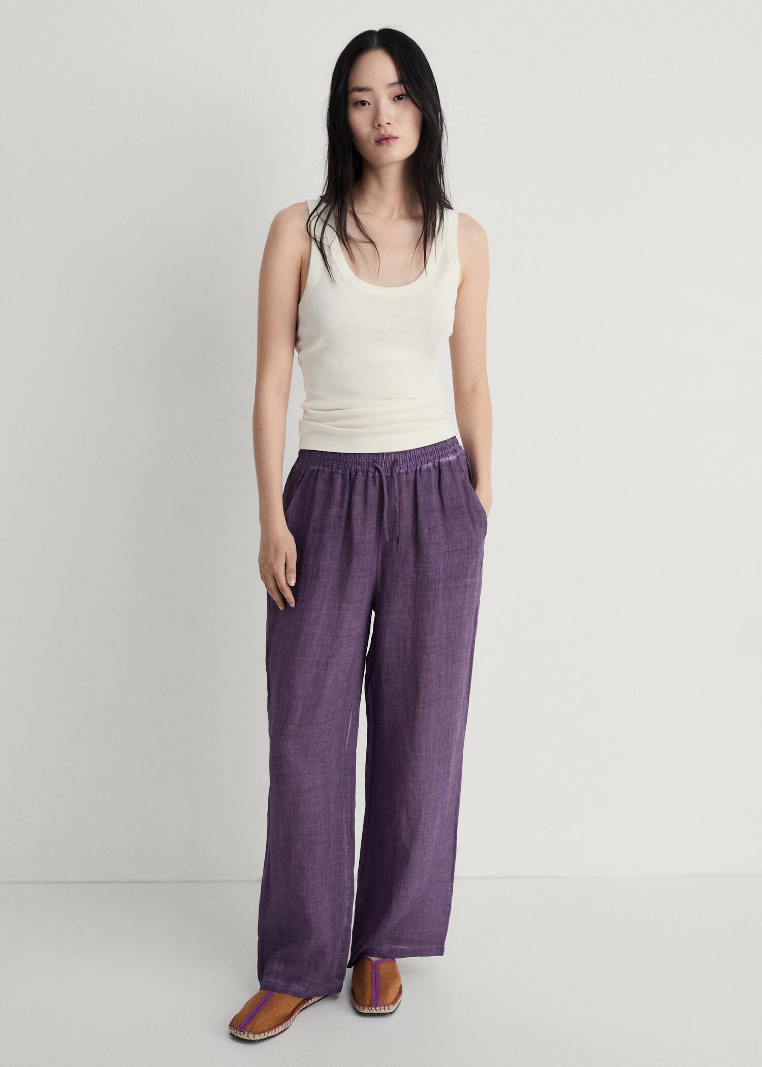 Pantalon en ramie design overdyed - Plan général