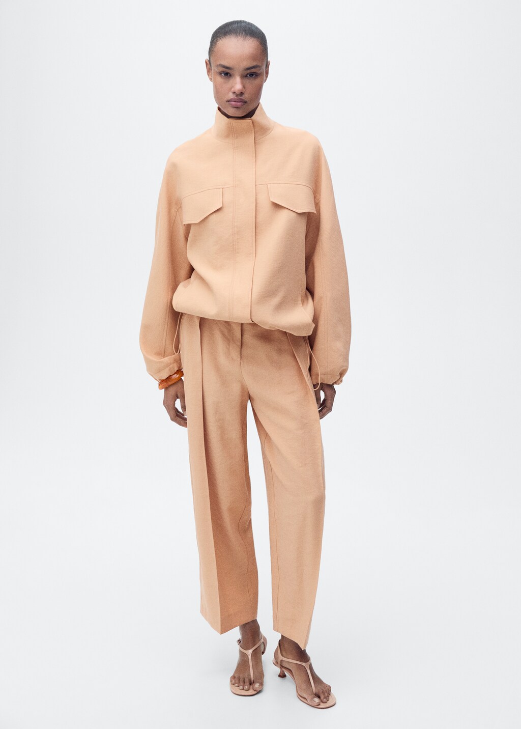 Oversized lyocell jacket with pockets