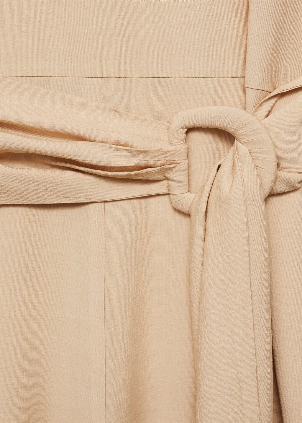 Straight-fit short-sleeved jumpsuit with belt