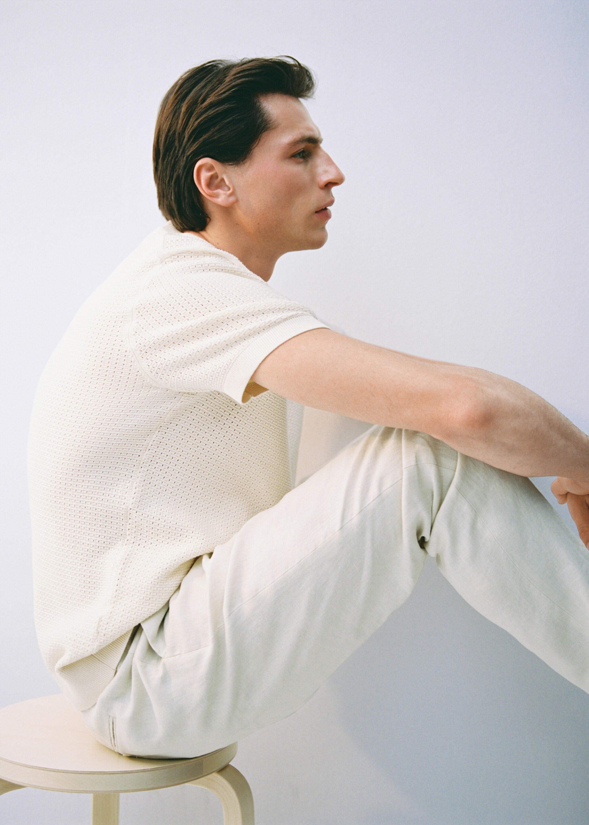 Openwork knitted cotton t-shirt - Details of the article 5