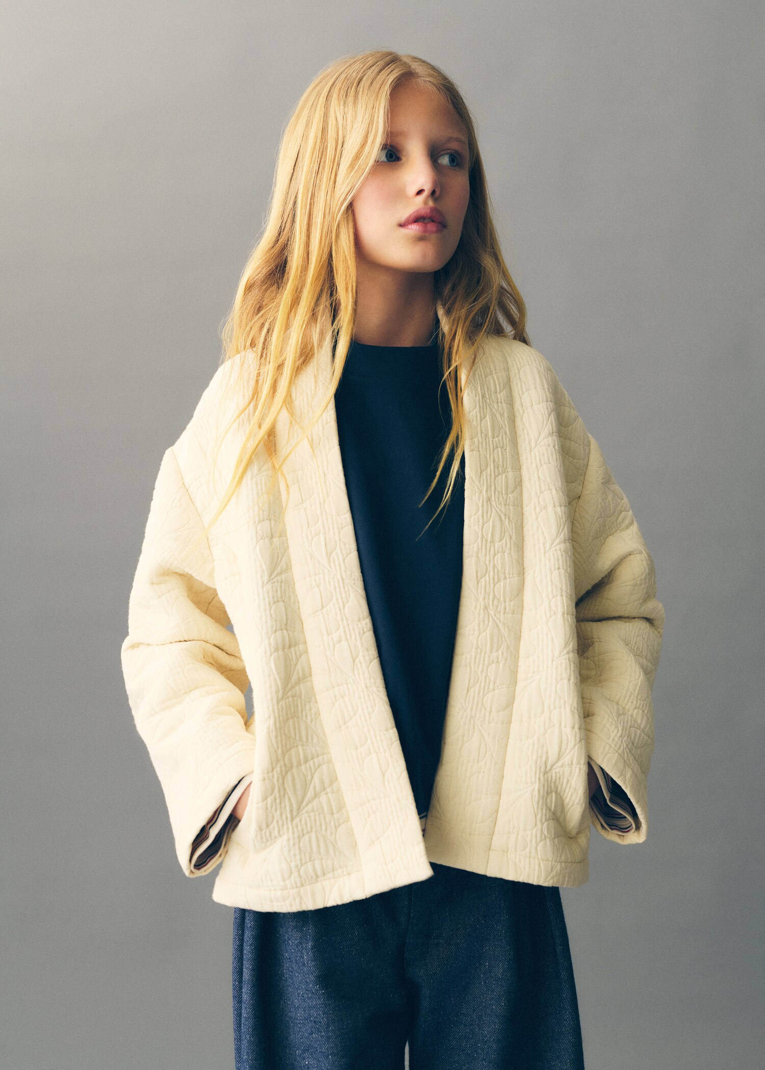 Textured embroidered jacket - General plane
