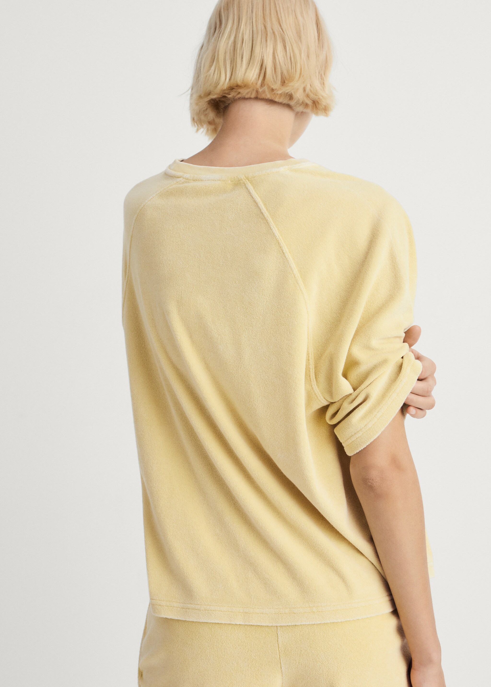 Terry cotton overdyed sweatshirt - Reverse of the article