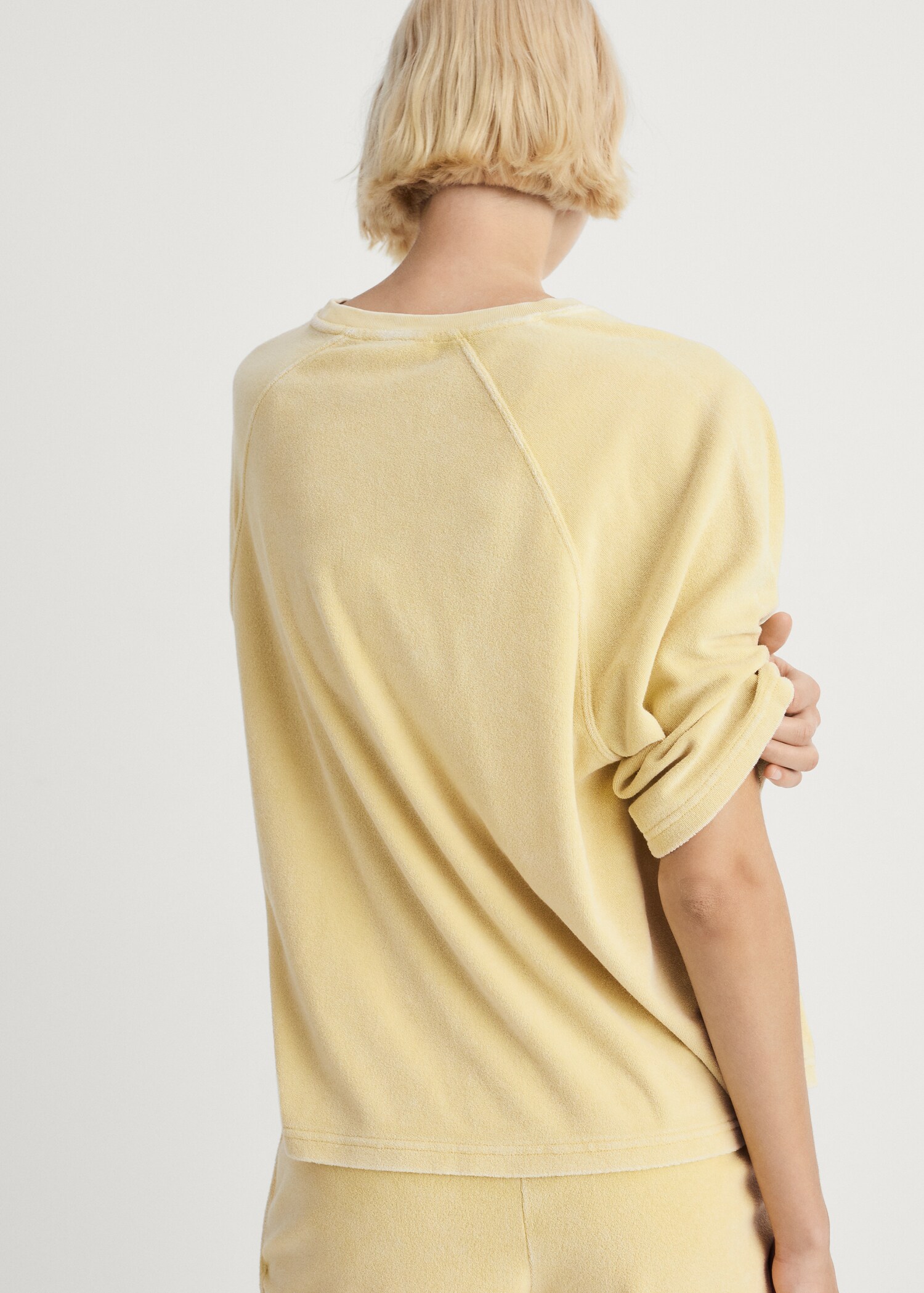 Terry cotton overdyed sweatshirt - Reverse of the article