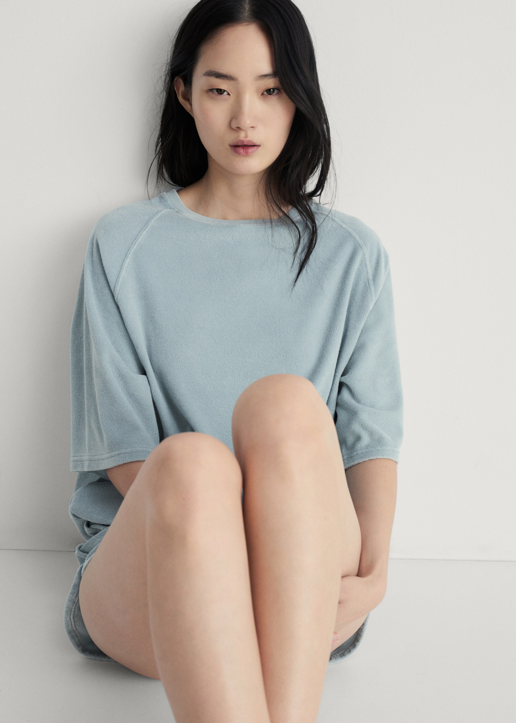Terry cotton overdyed sweatshirt - Details of the article 4