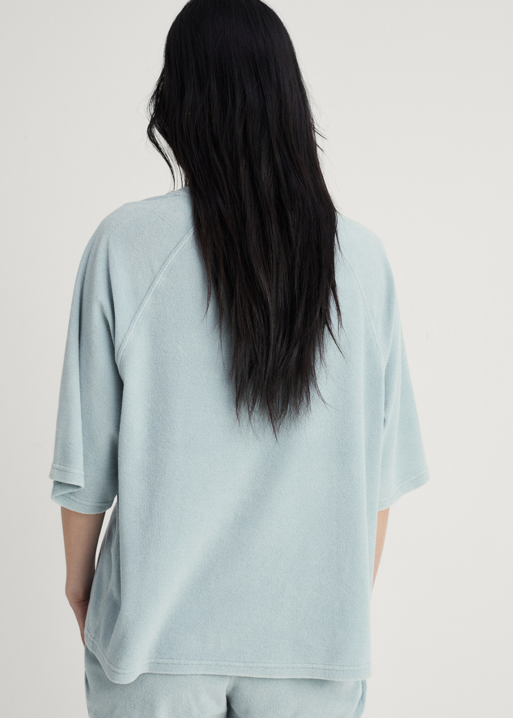 Terry cotton overdyed sweatshirt - Reverse of the article