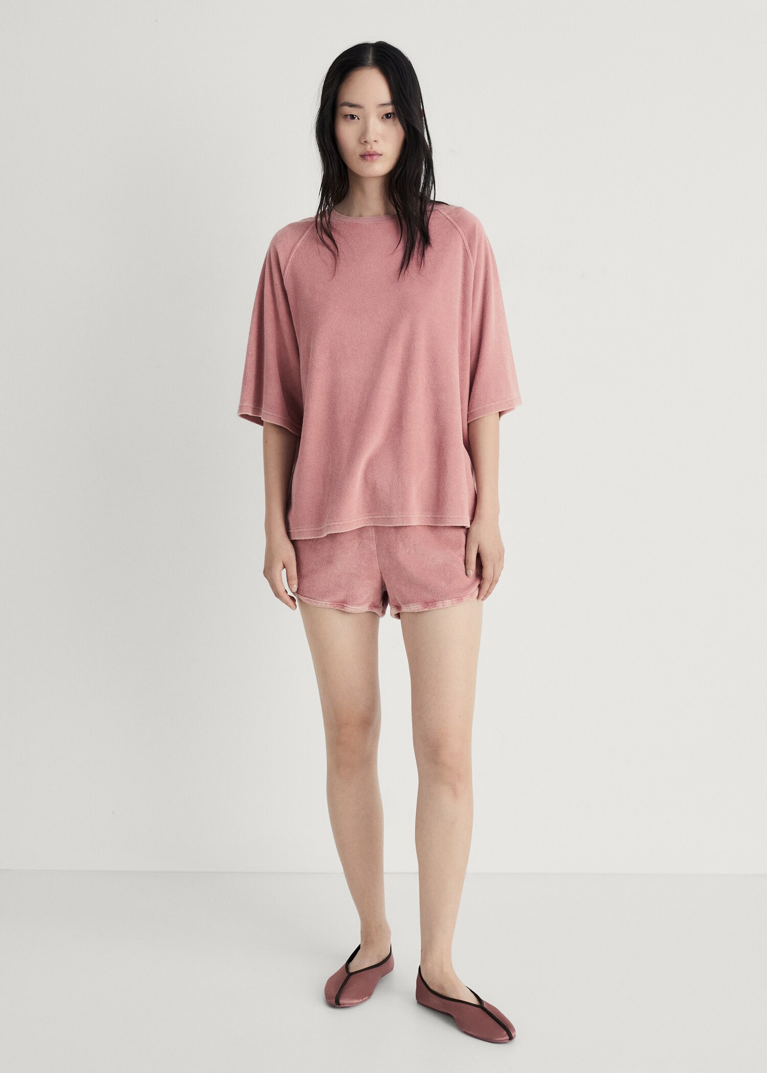 Terry cotton overdyed sweatshirt - General plane