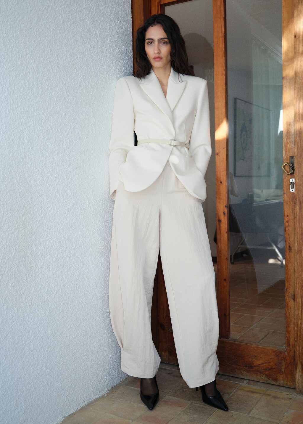 Belt structured blazer - Women | MANGO Papua New Guinea Belt structured blazer - Women | MANGO Papua New Guinea
