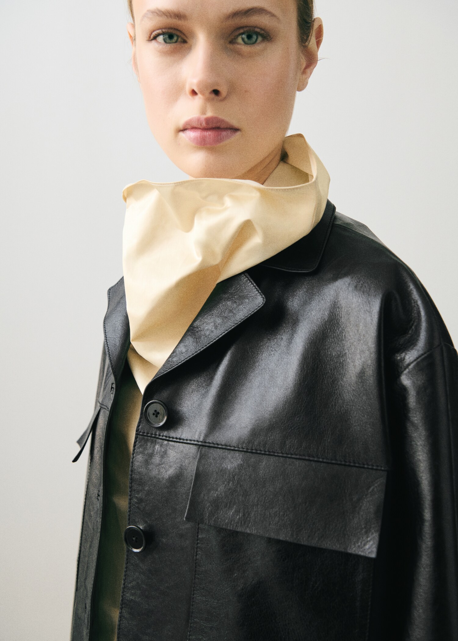 Oversized-Lederjacke mit Taschen - Detail des Artikels 1