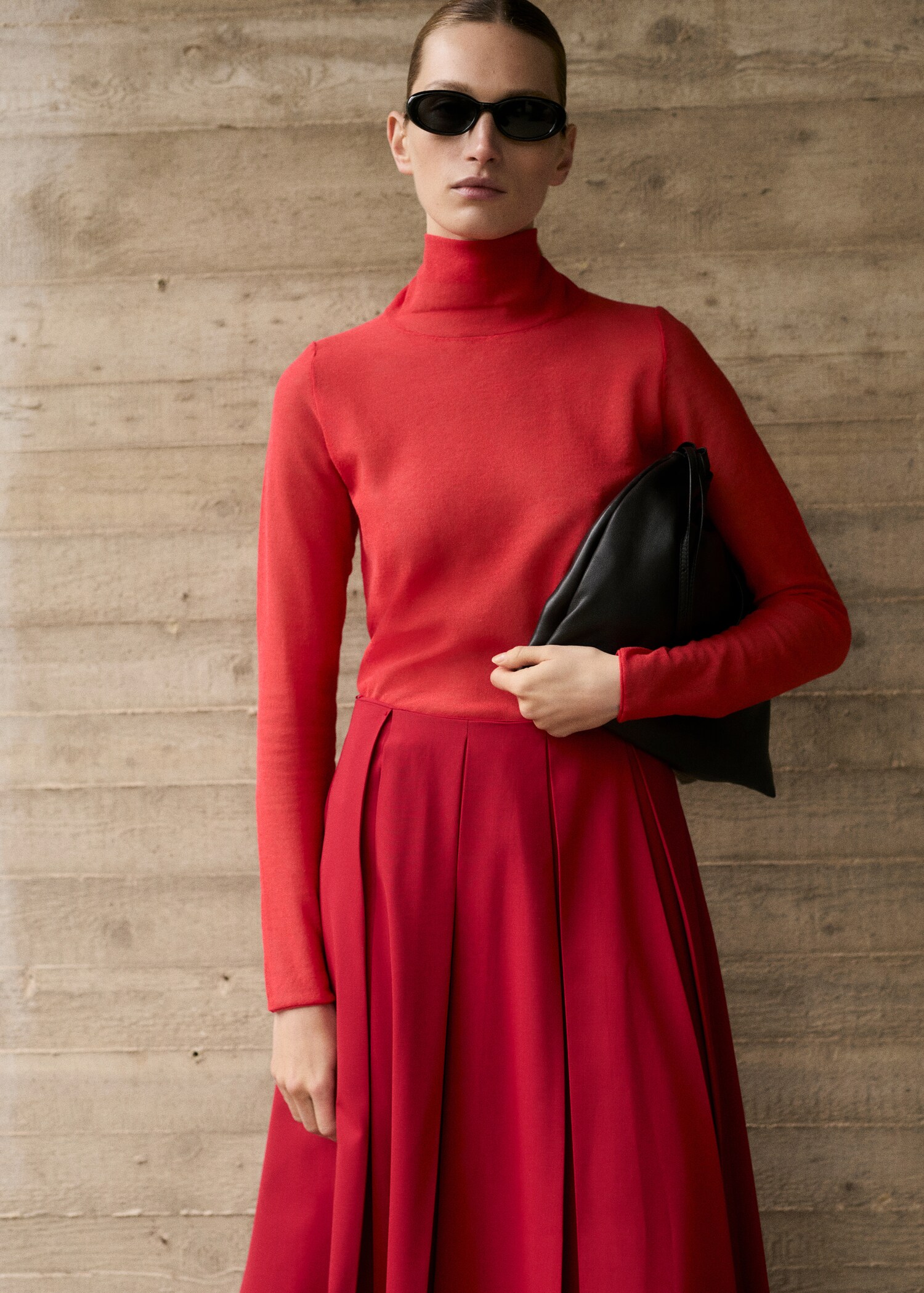 Wool-blend pleated skirt - Medium plane