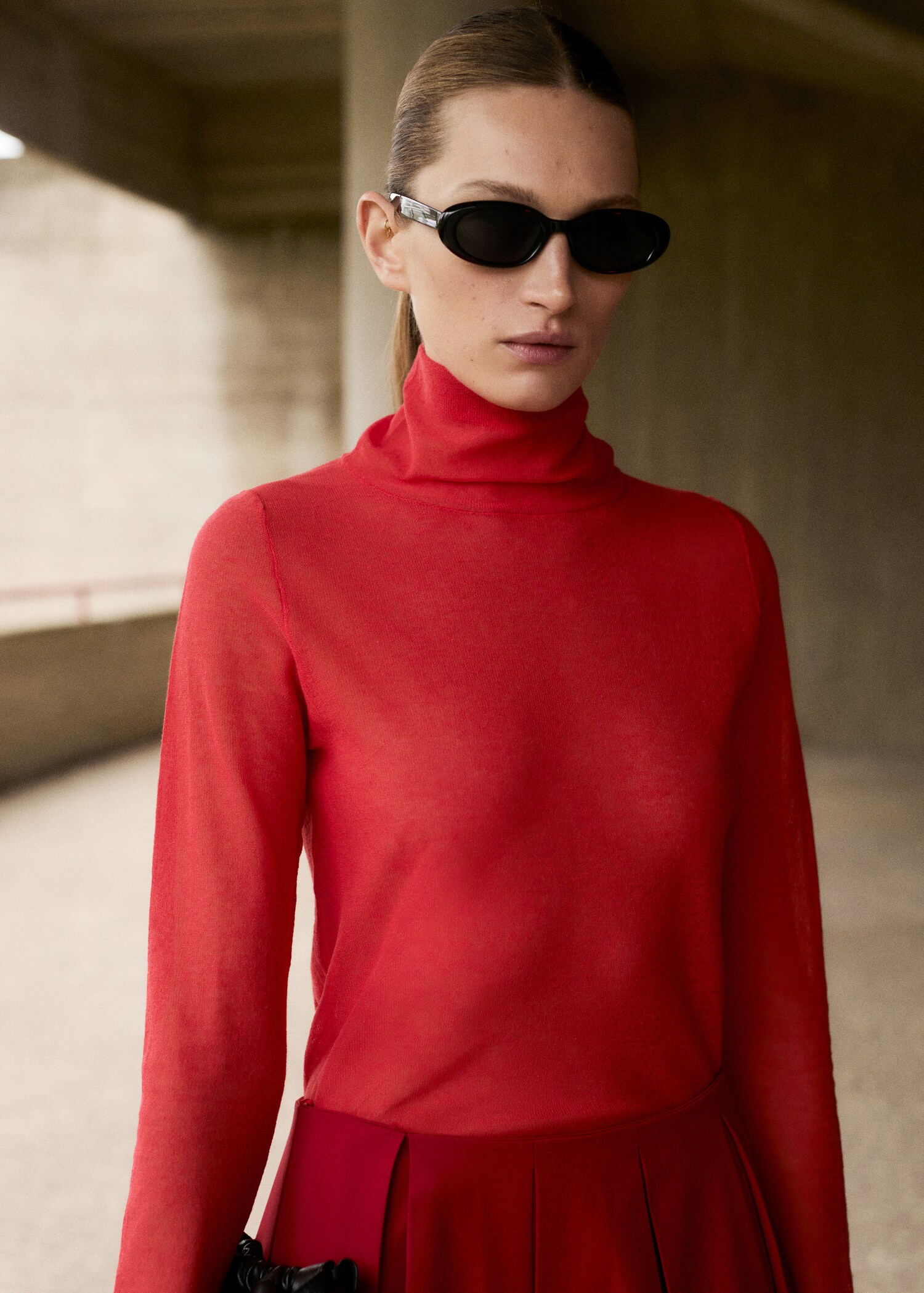 Wool-blend pleated skirt - Details of the article 1