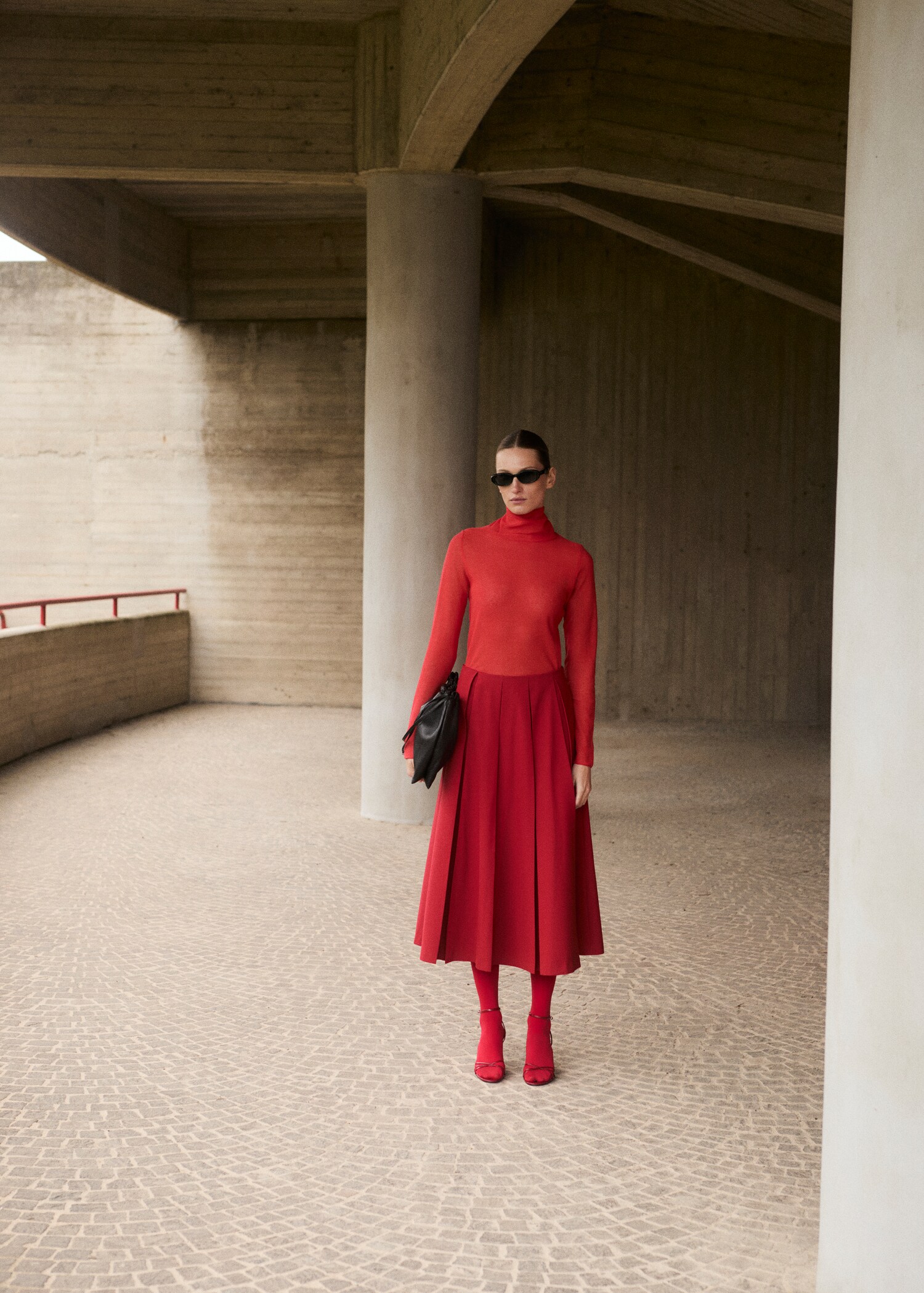 Wool-blend pleated skirt - General plane