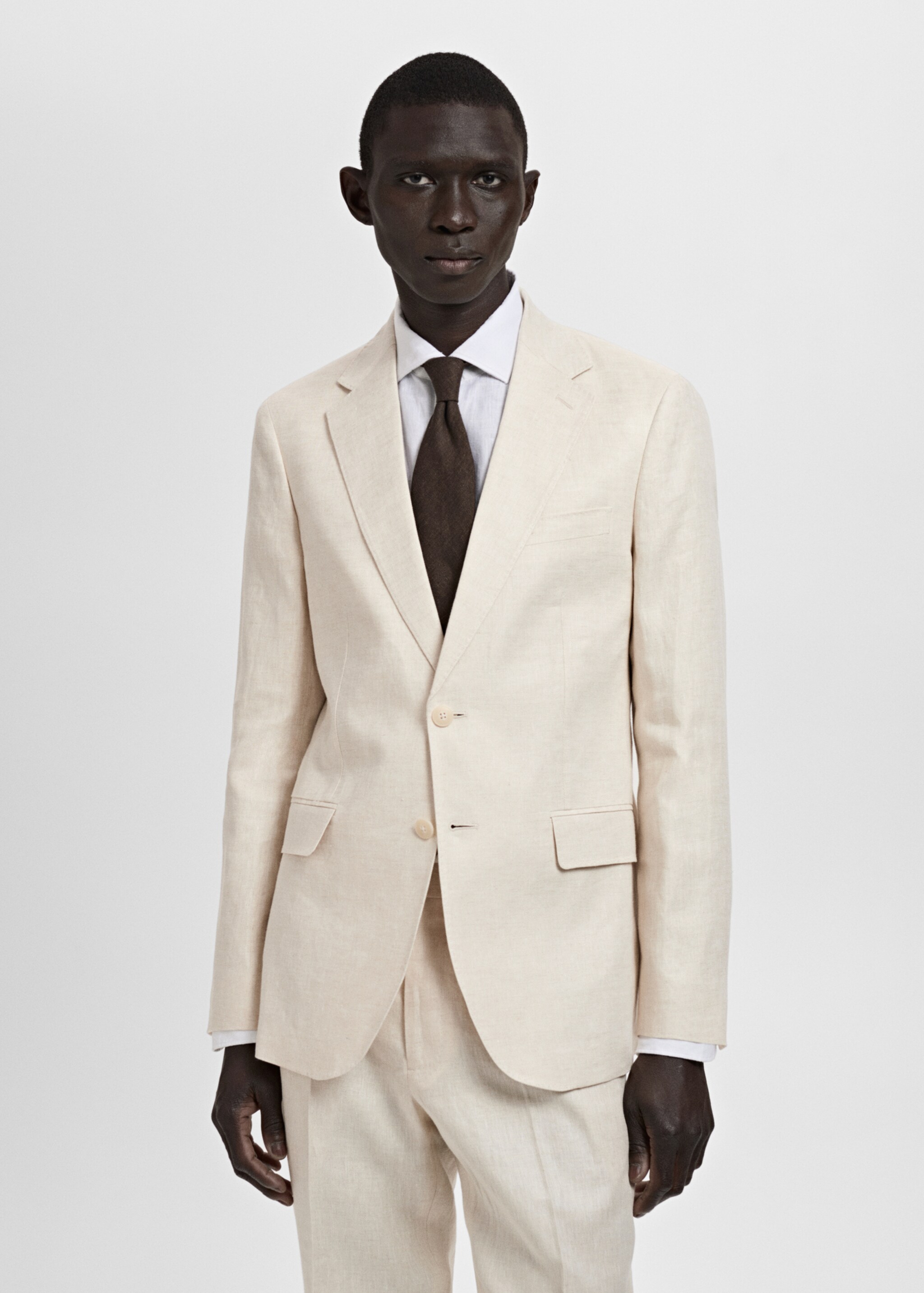 Amalfi 100% linen slim-fit suit jacket - Medium plane
