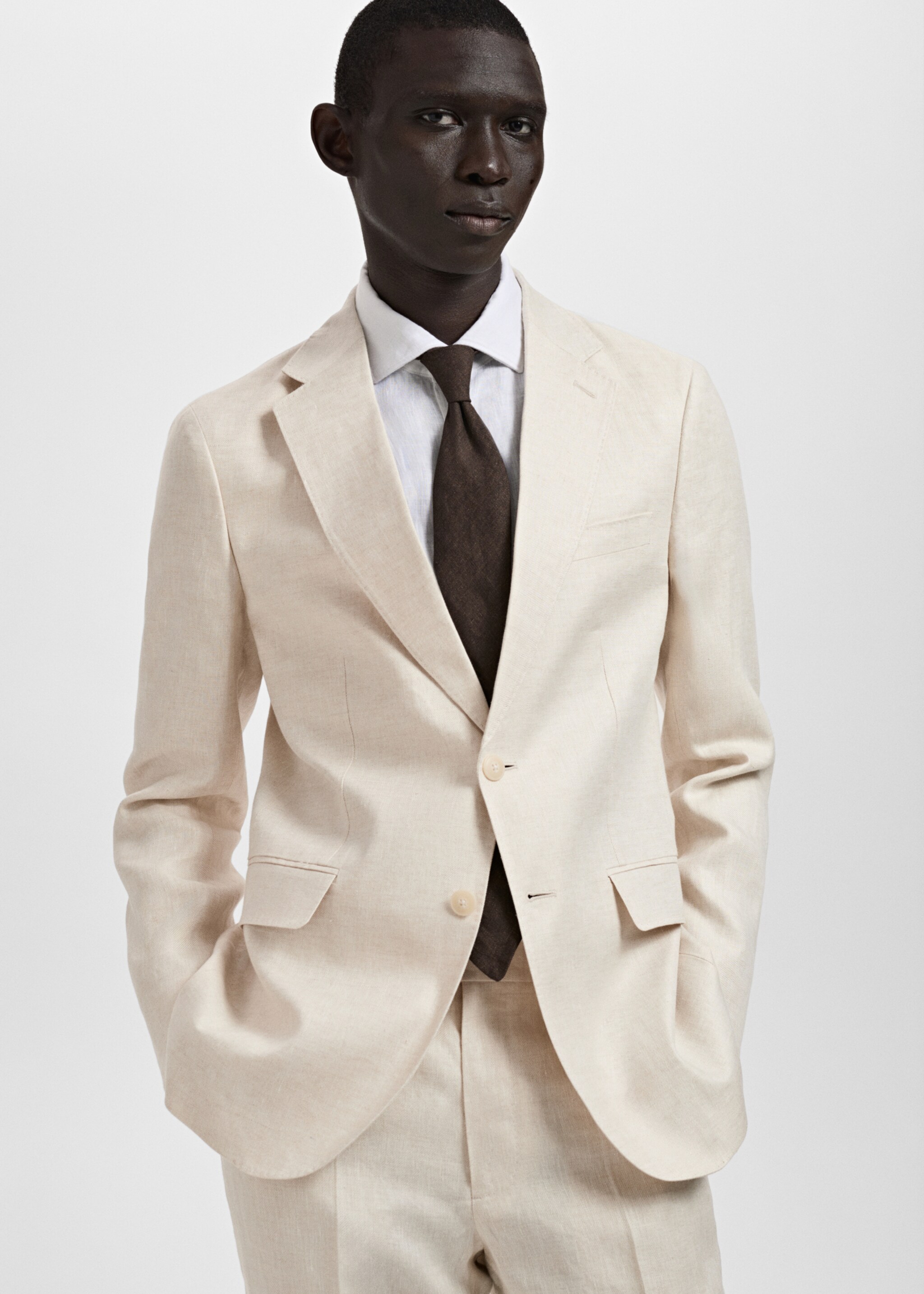Amalfi 100% linen slim-fit suit jacket - Details of the article 4