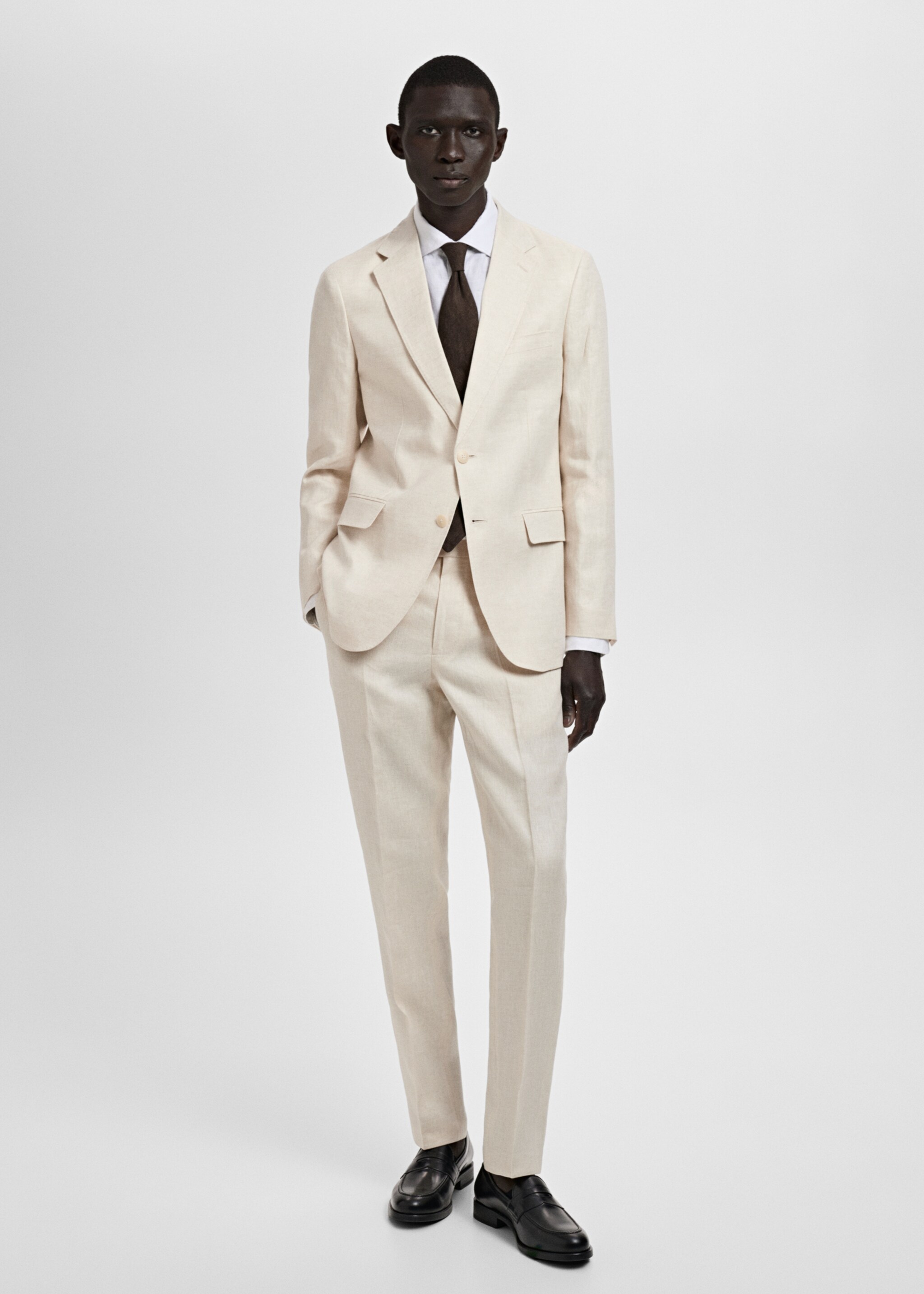 Amalfi 100% linen slim-fit suit jacket - General plane