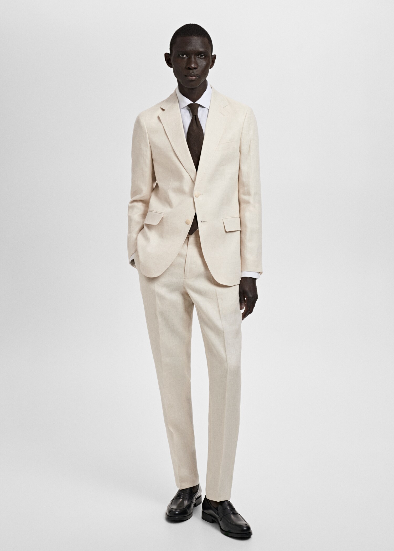 Amalfi 100% linen slim-fit suit jacket - General plane