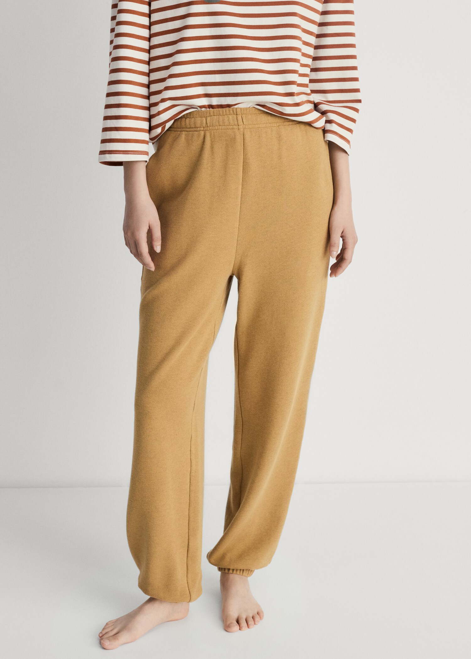 Heather fleece cotton trousers - Medium plane