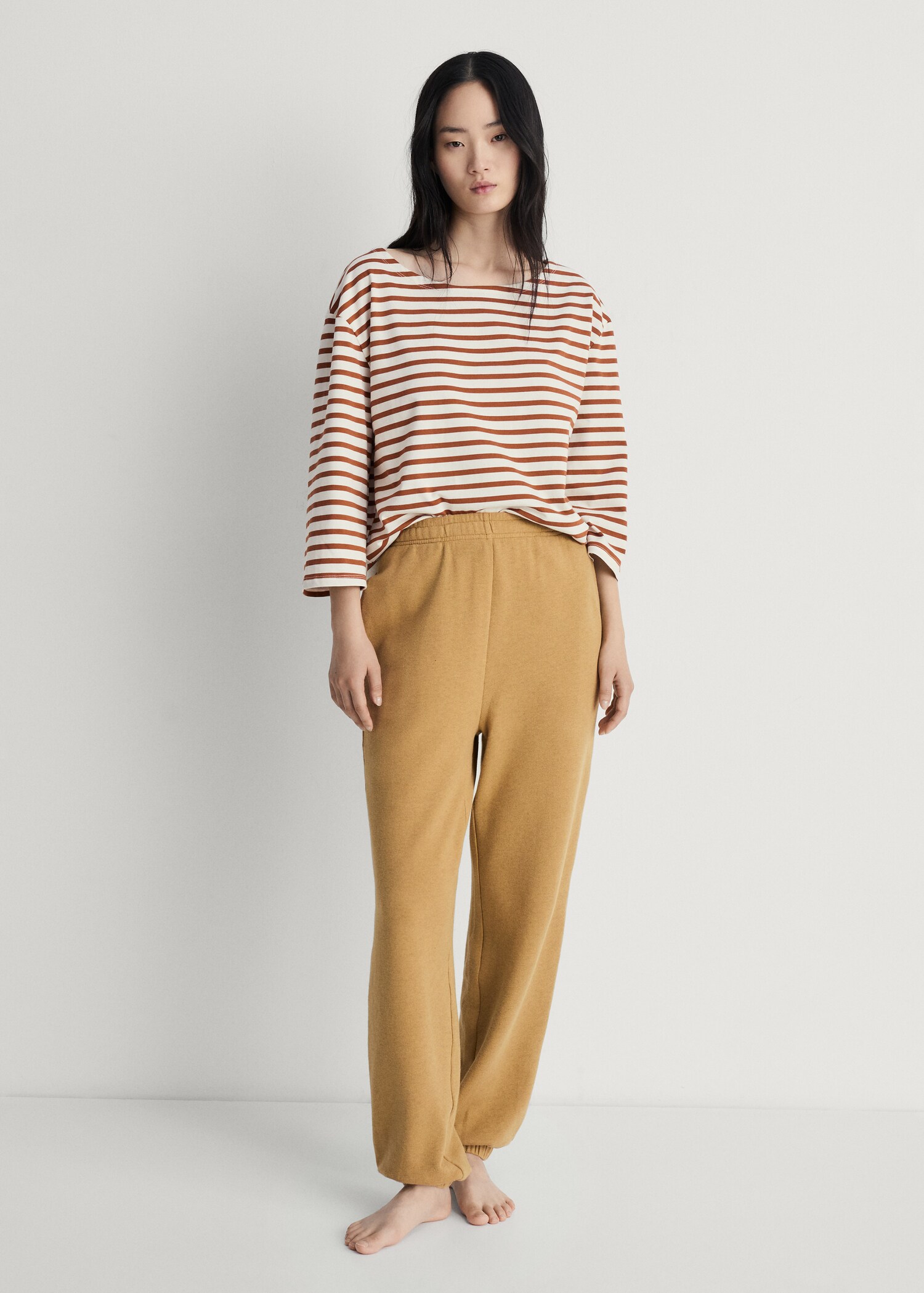 Heather fleece cotton trousers - General plane