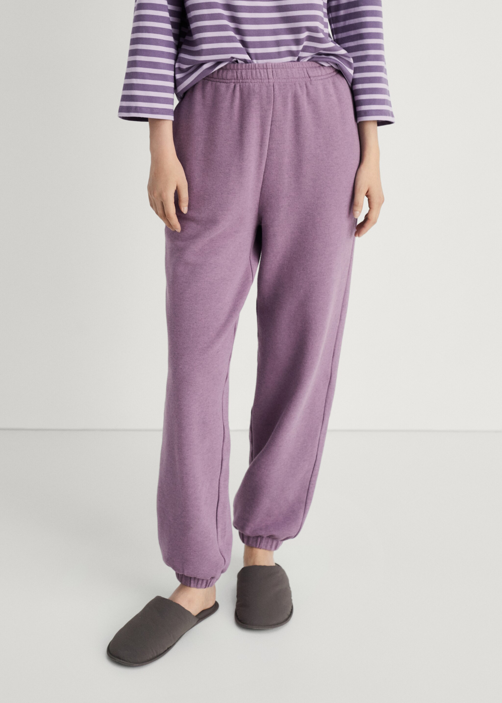 Heather fleece cotton trousers - Medium plane