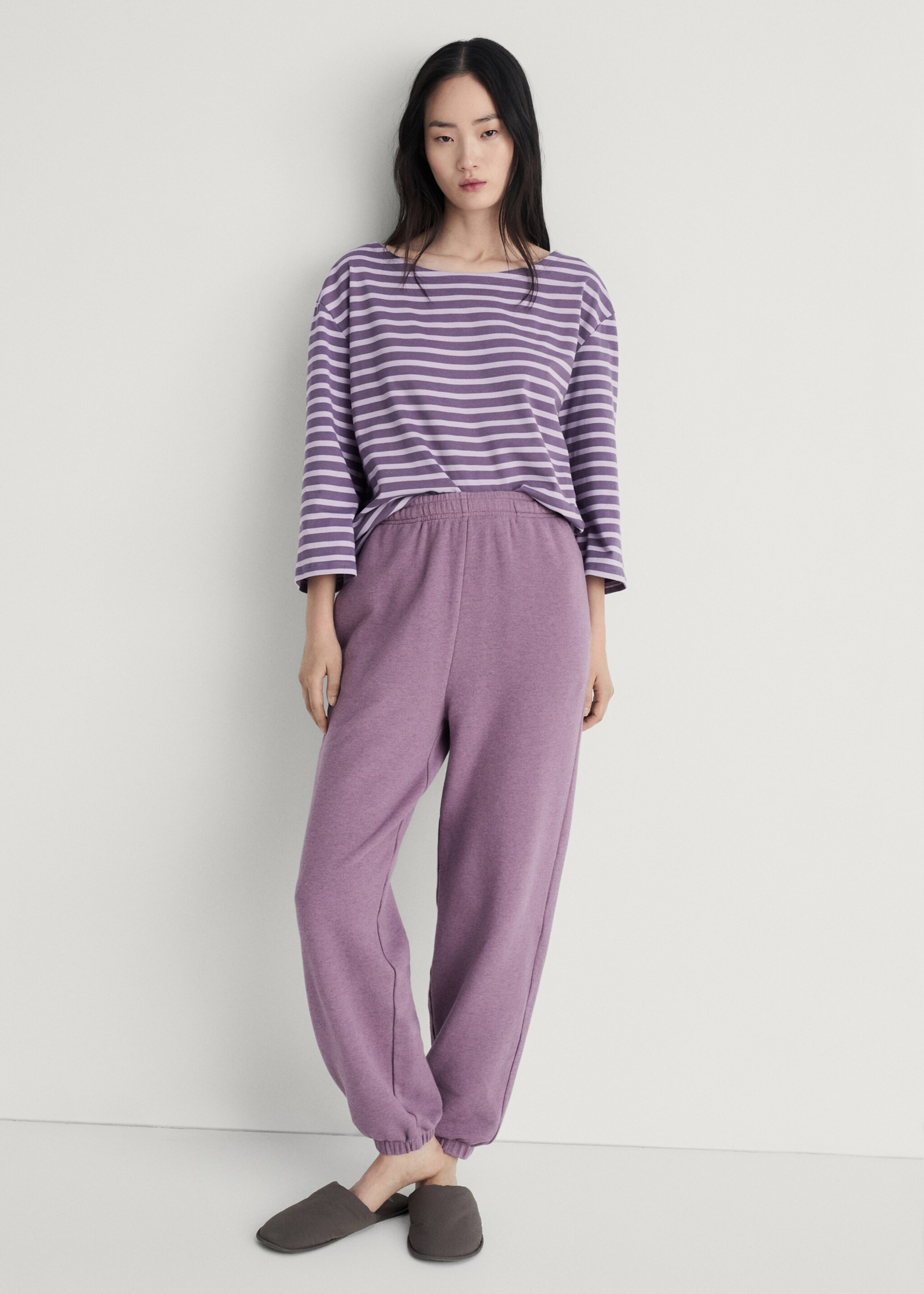 Heather fleece cotton trousers - General plane