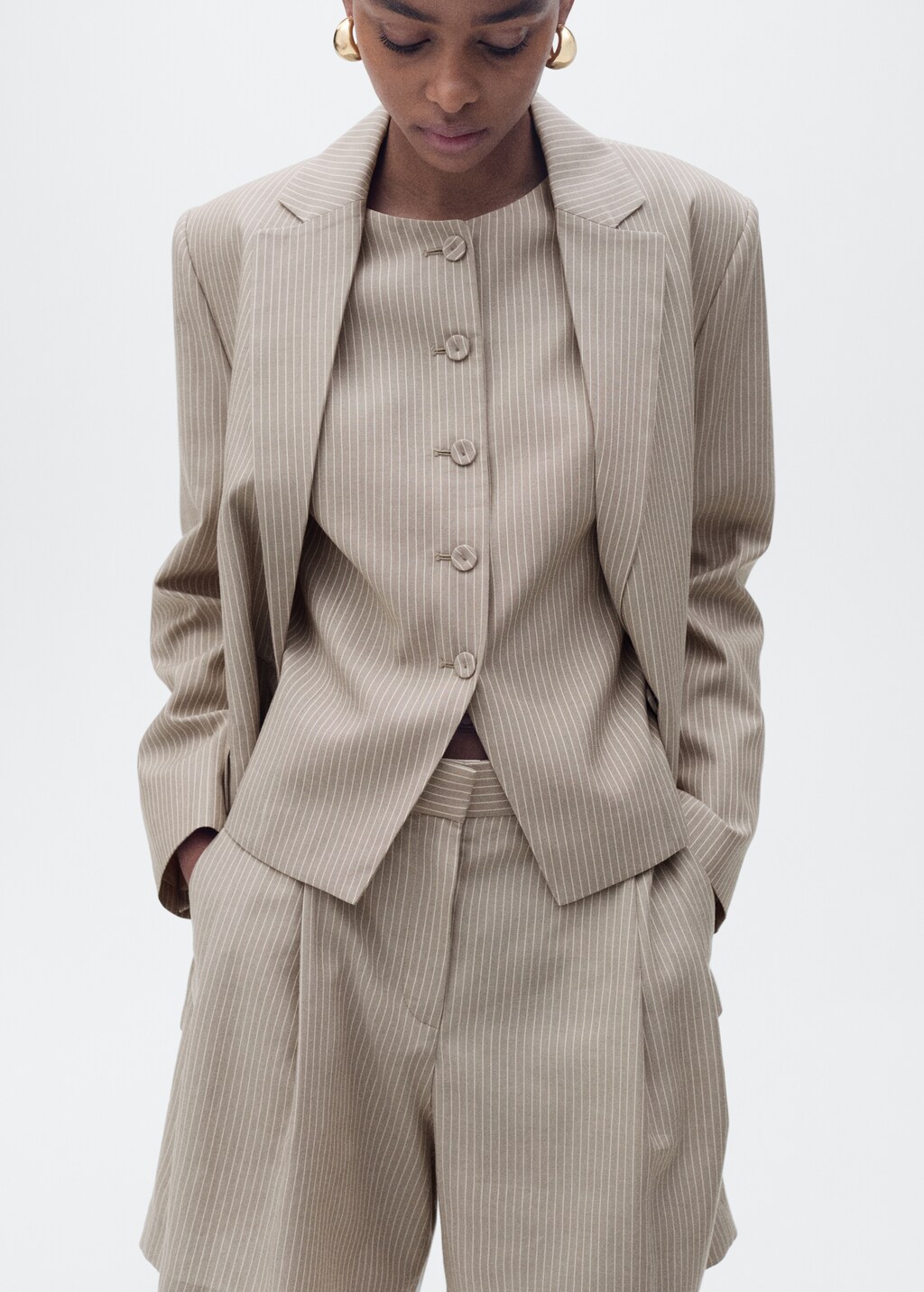 Striped suit bermuda shorts