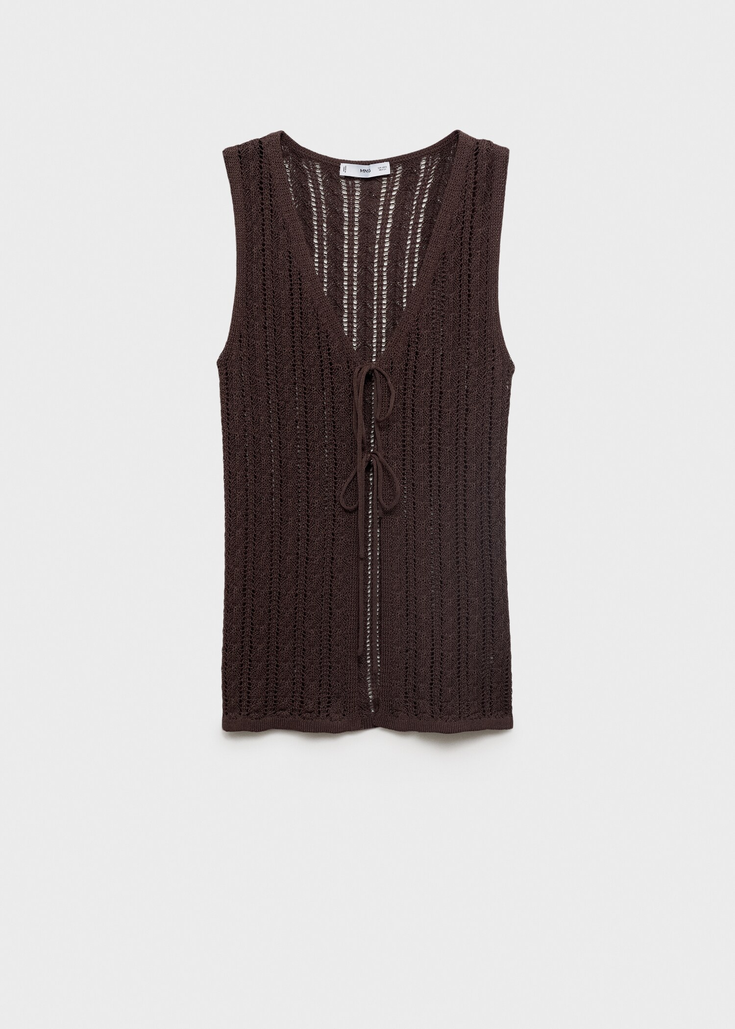 Gilet maglia traforata chiusura fiocchi - Articolo senza modello
