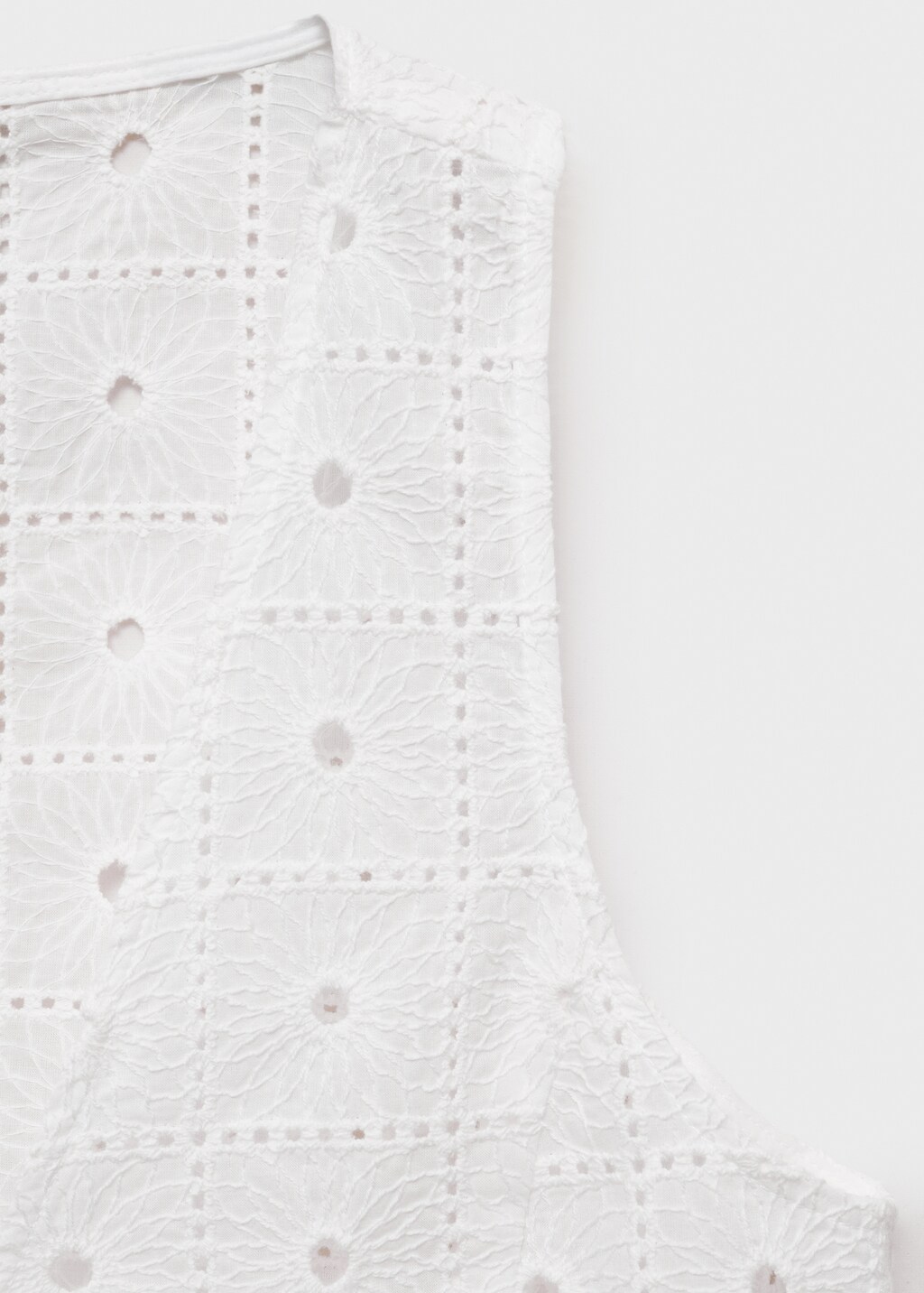 Embroidered cotton vest with bows