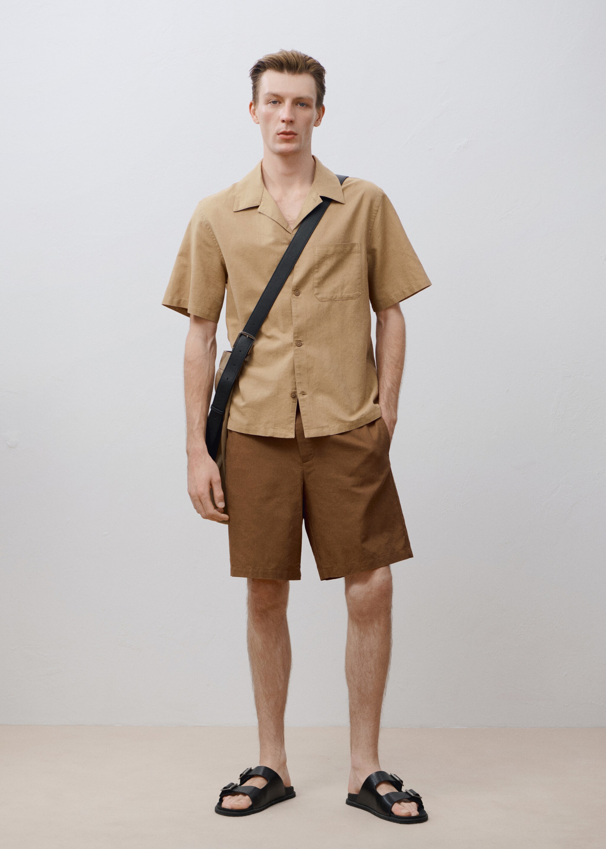 Cotton-linen blend bermuda shorts - Details of the article 5
