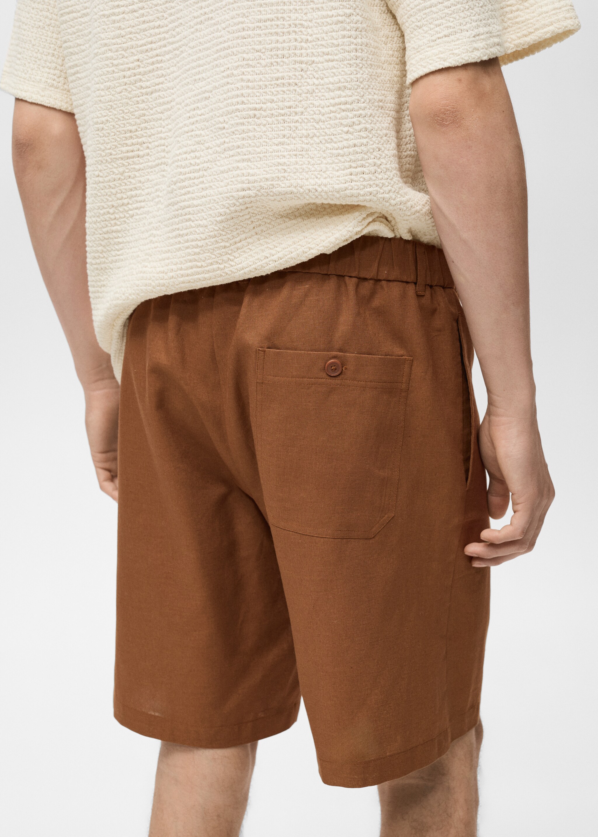Cotton-linen blend bermuda shorts - Details of the article 6