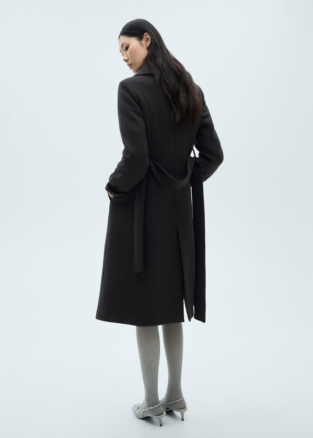 Woollen coat with belt