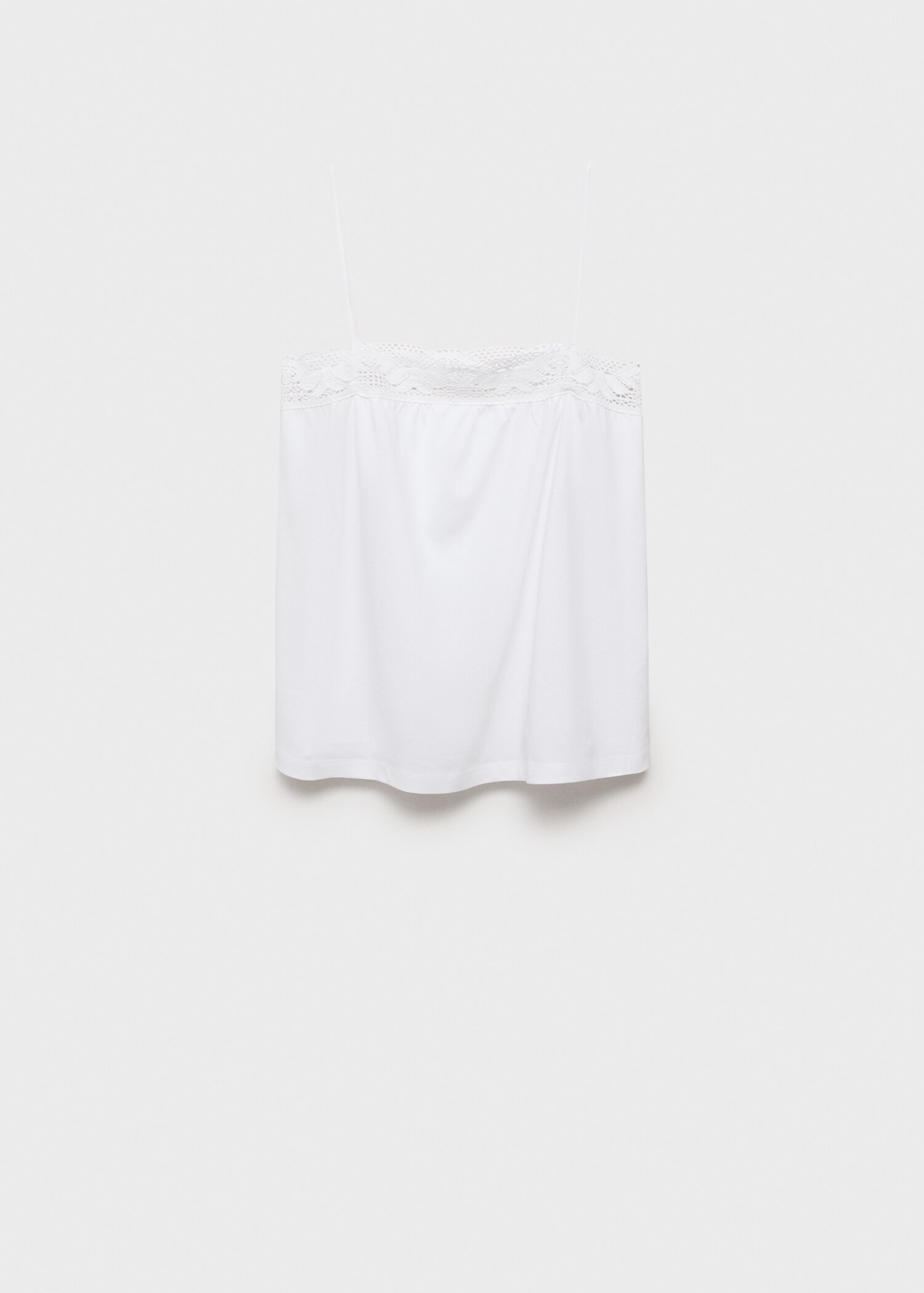 Cotton top with lace detail - Article without model