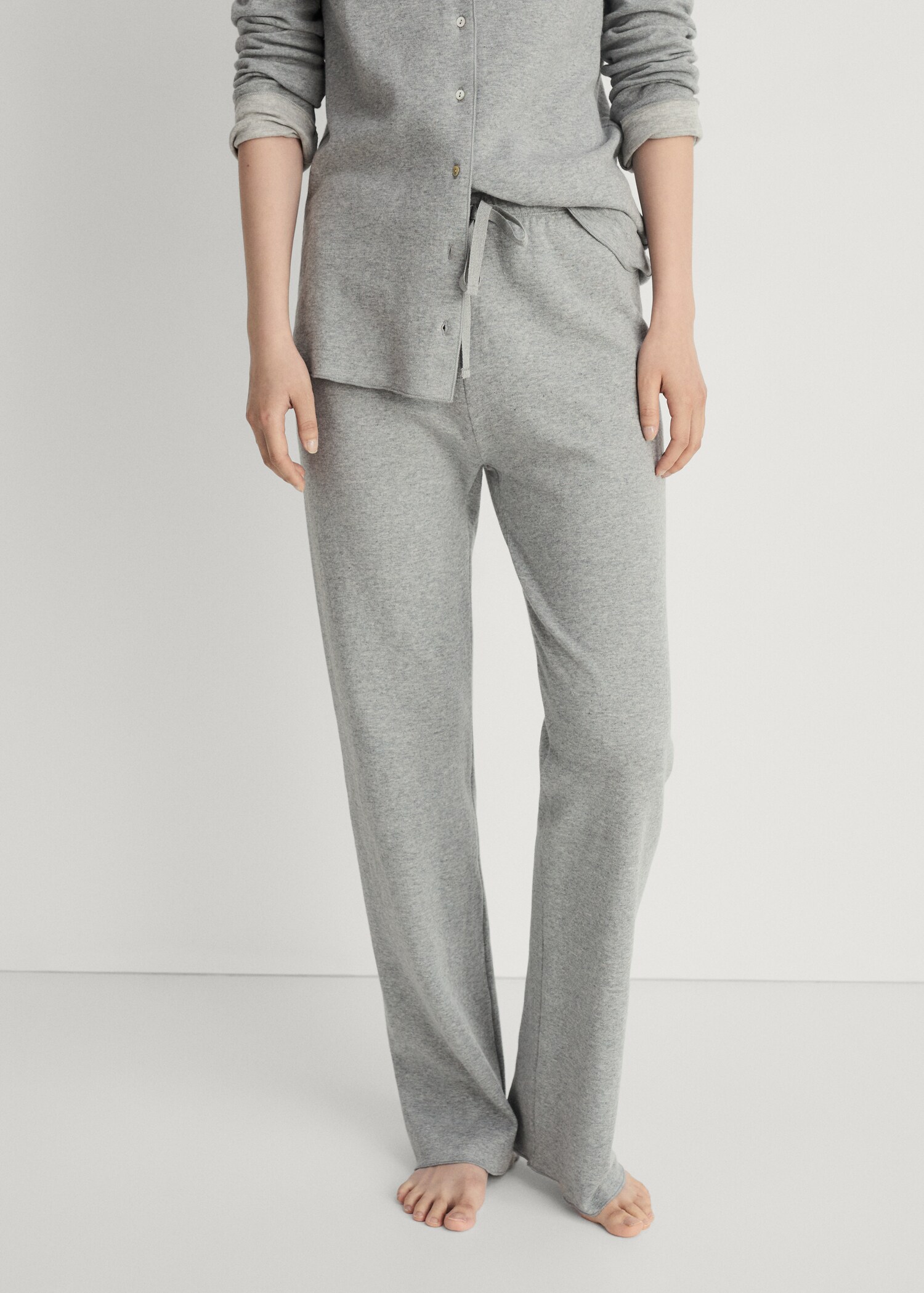 Double-face cotton trousers - Medium plane
