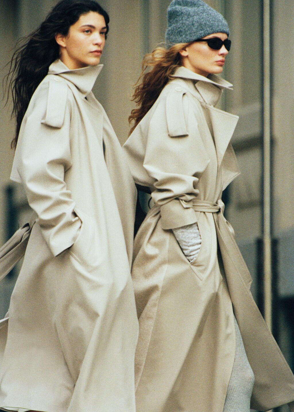 Oversized trench coat with belt