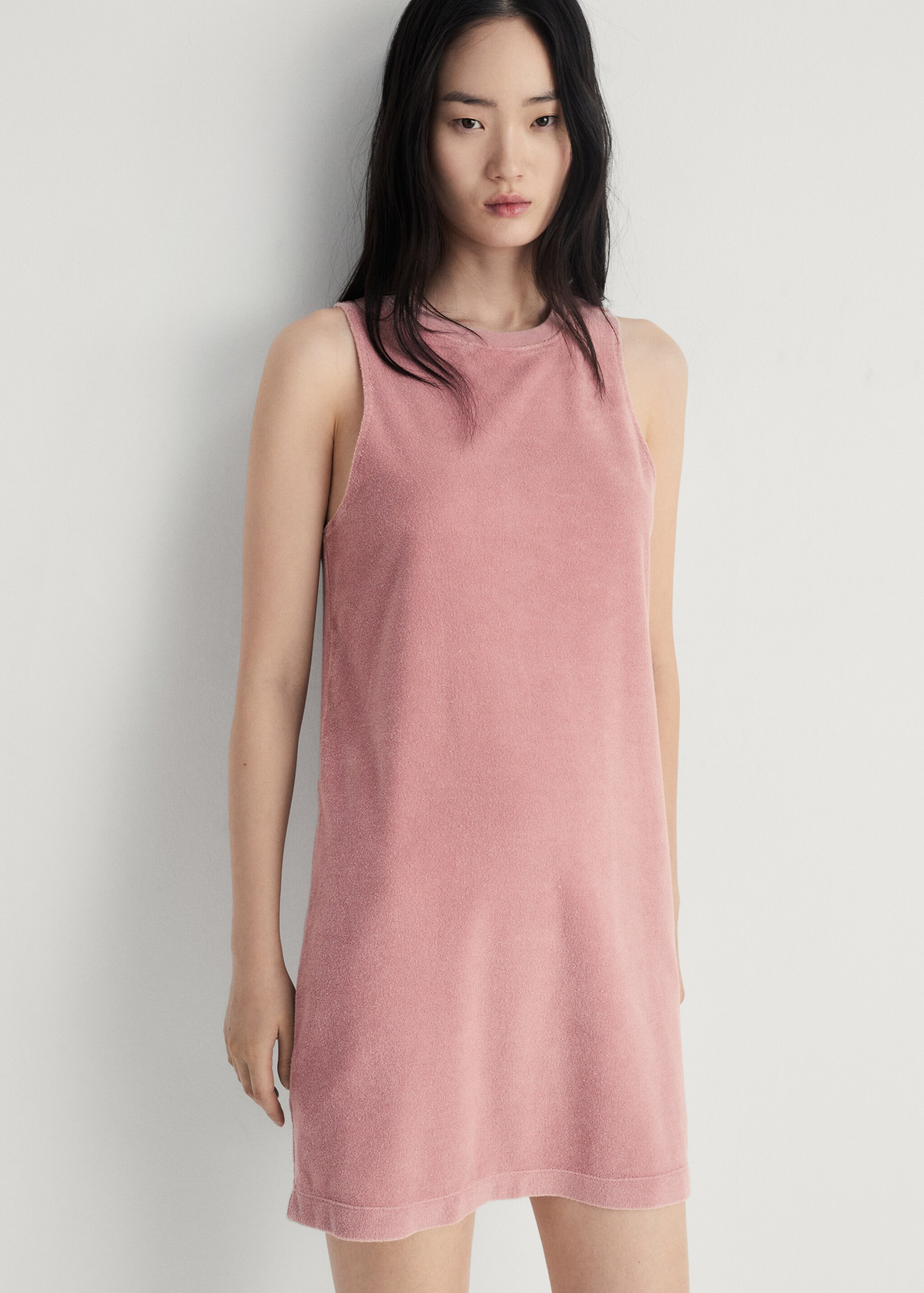 Overdyed terry cotton nightgown - Medium plane