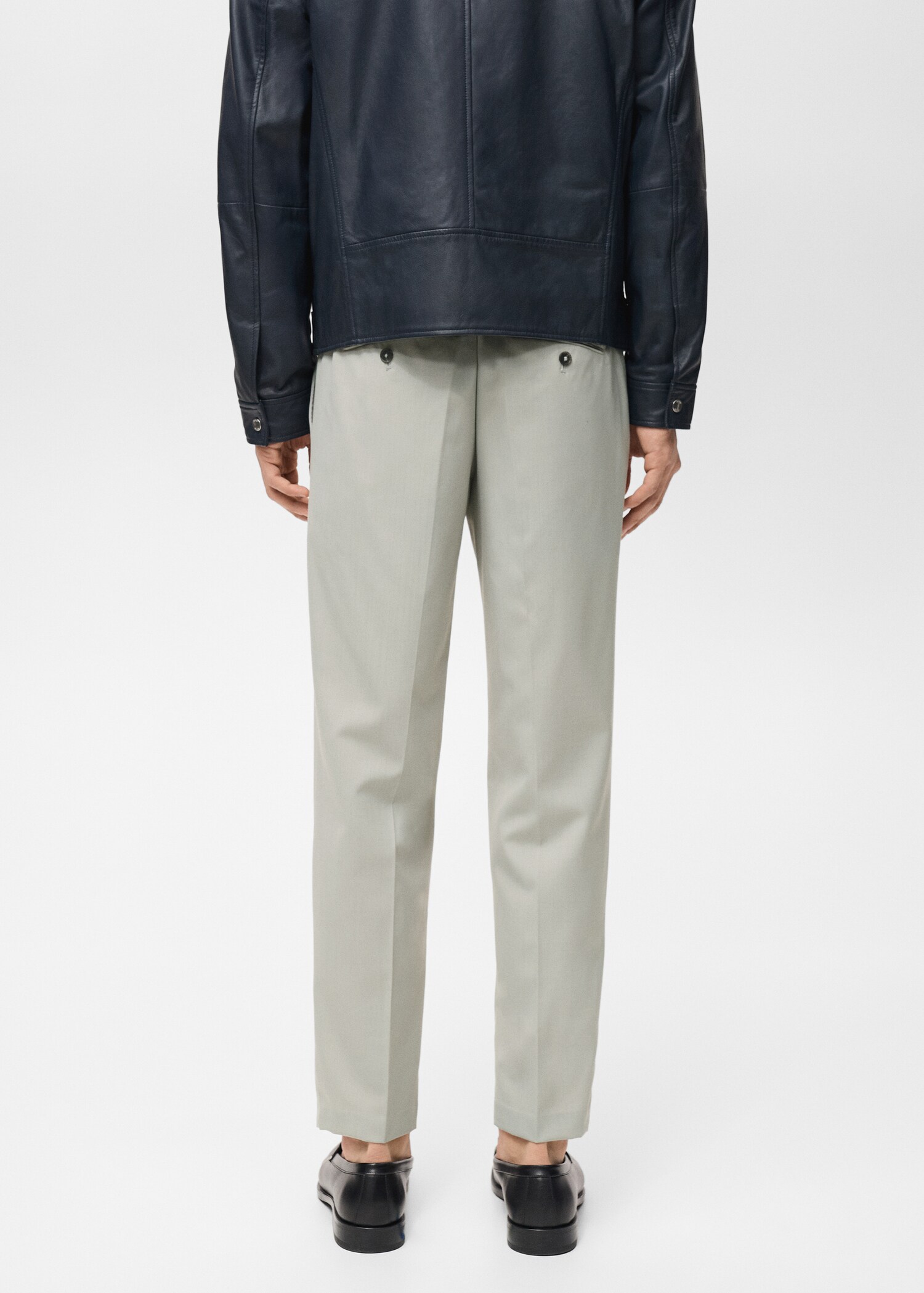 Pantalon laine froide slim-fit pinces - Verso de l’article