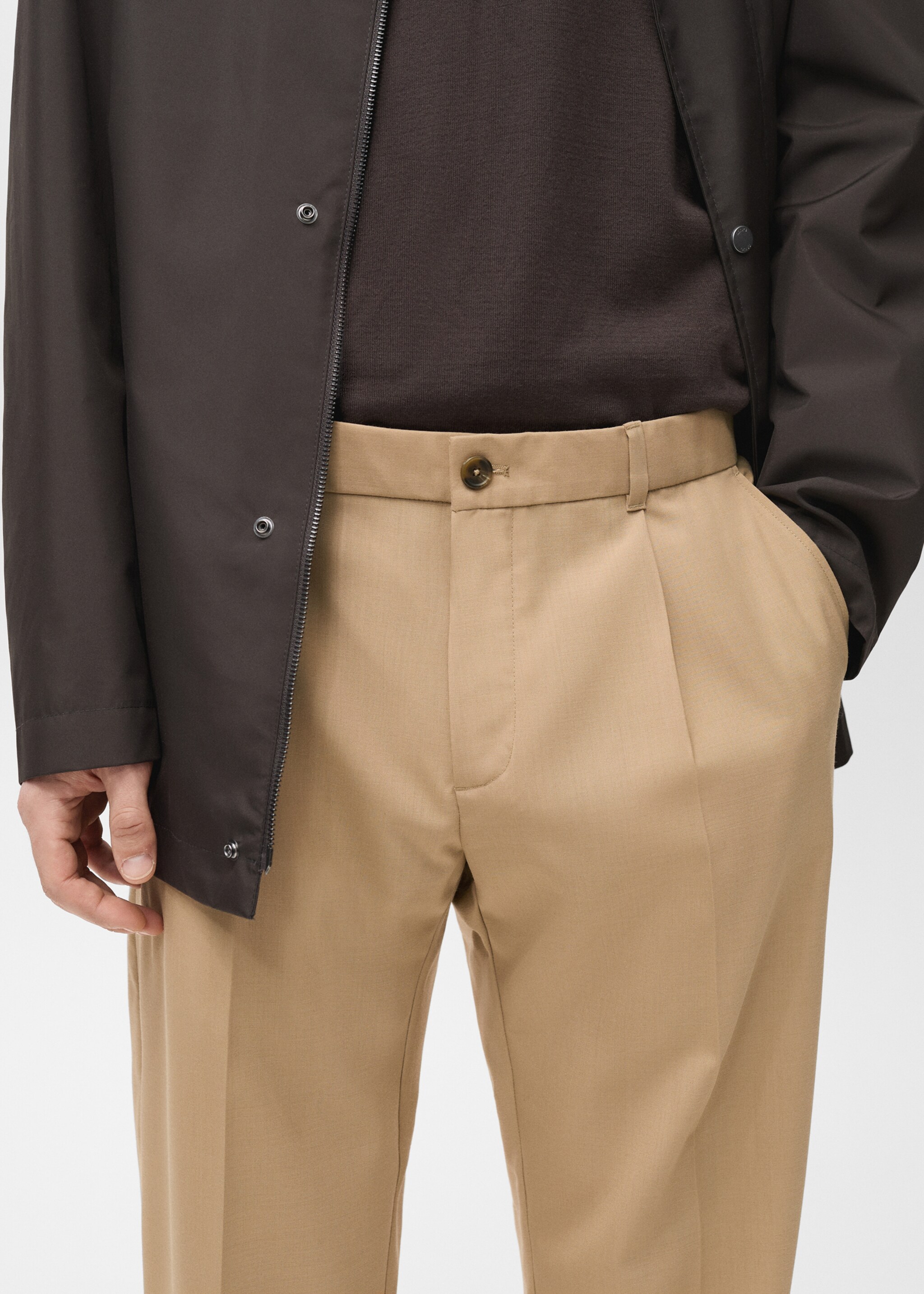 Pantalon laine froide slim-fit pinces - Détail de l'article 1