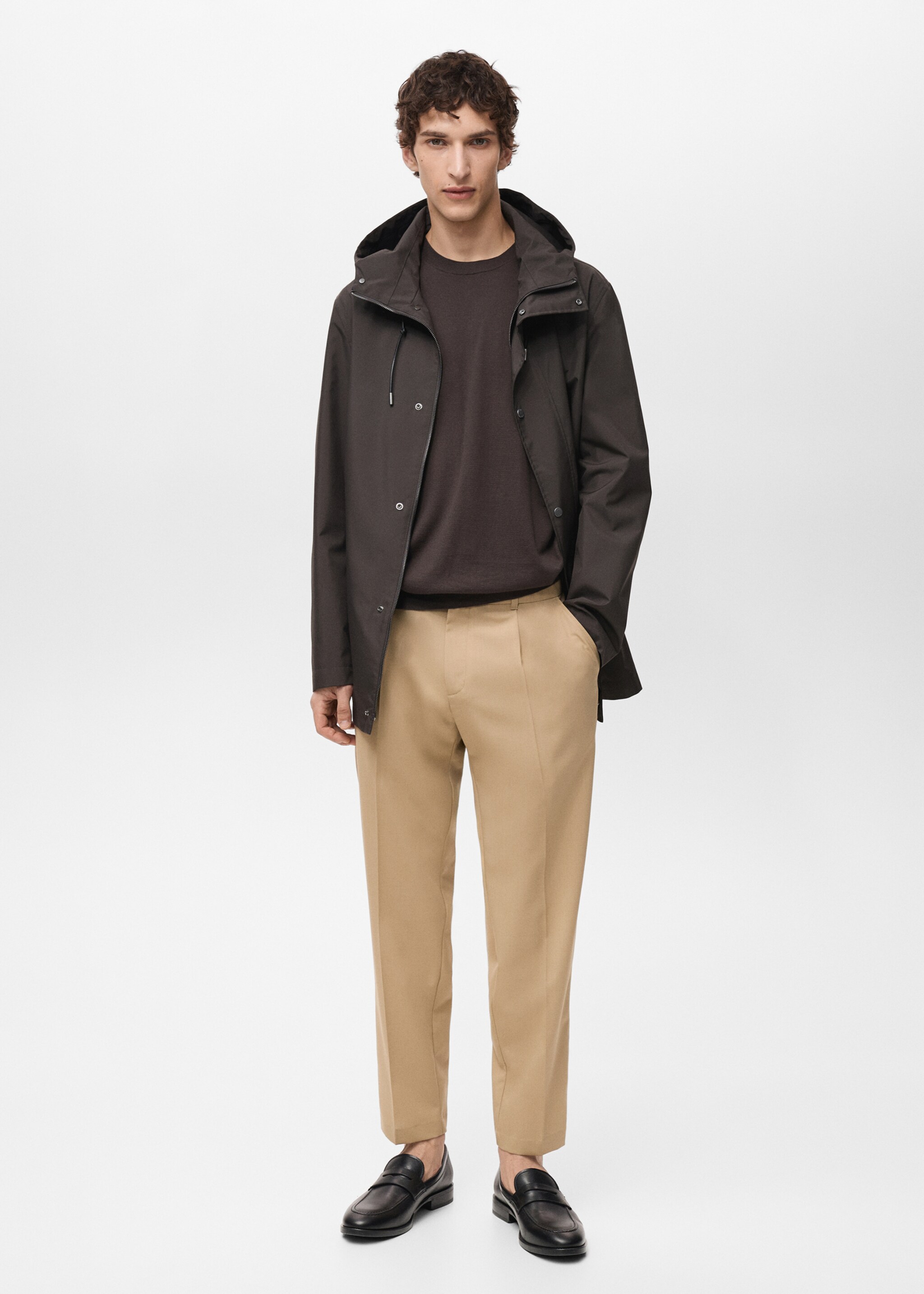 Pantalon laine froide slim-fit pinces - Plan général