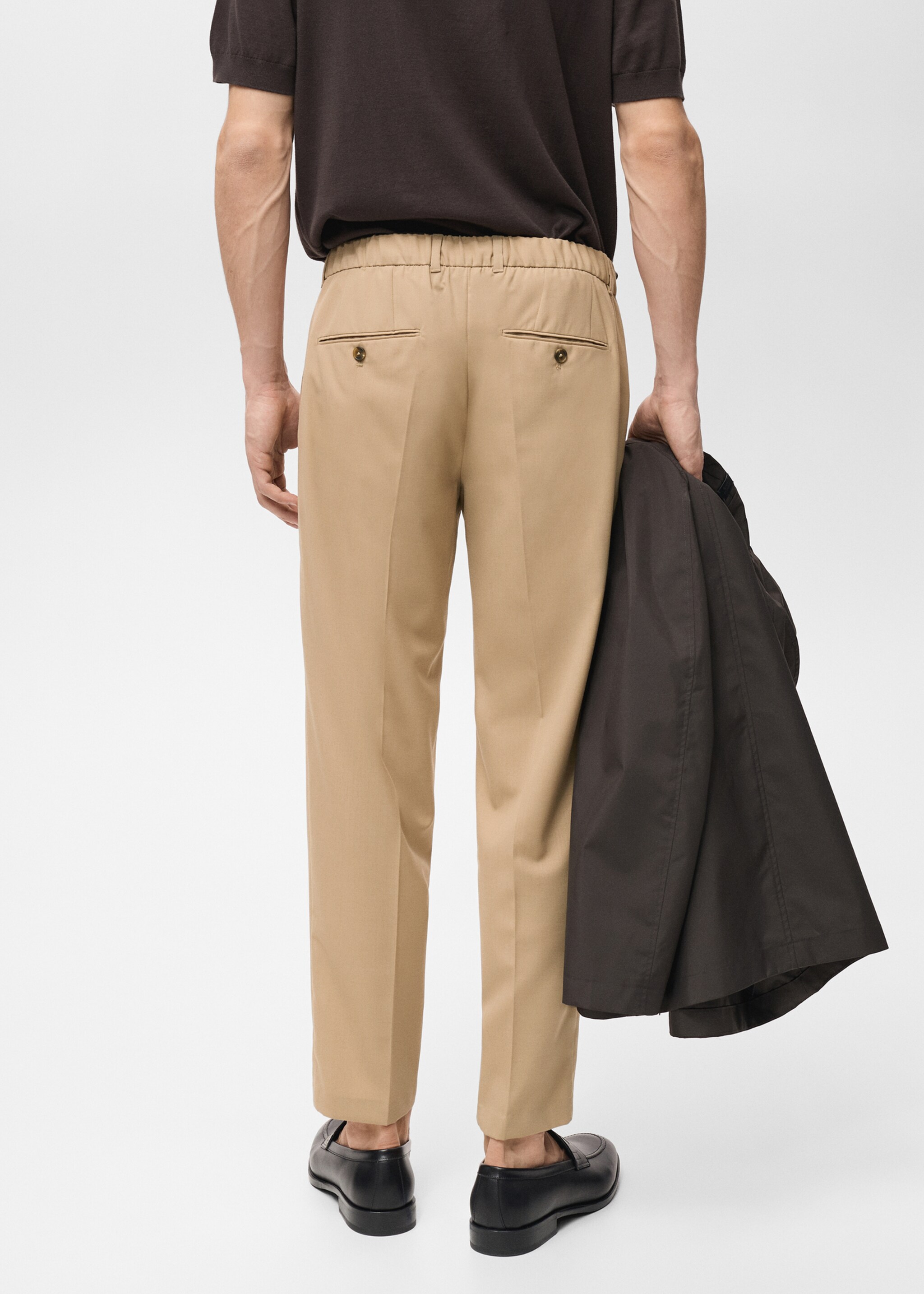 Pantalon laine froide slim-fit pinces - Verso de l’article