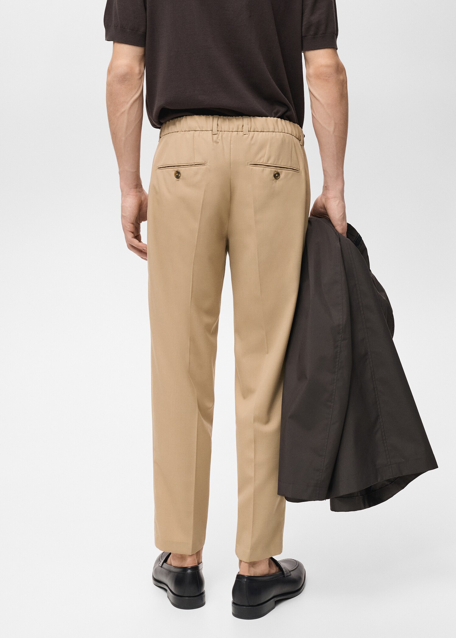 Pantalon laine froide slim-fit pinces - Verso de l’article