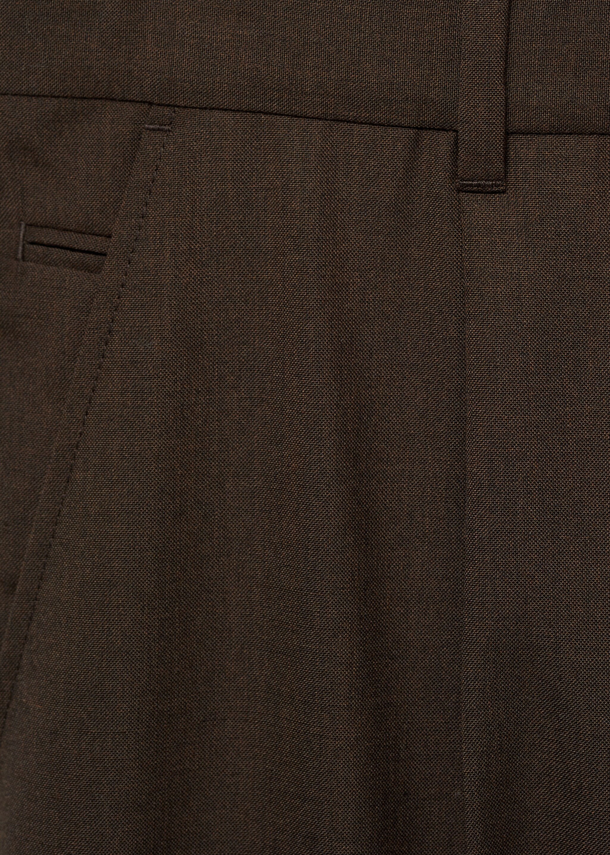 Slim-fit pleated cool wool trousers - Details of the article 0