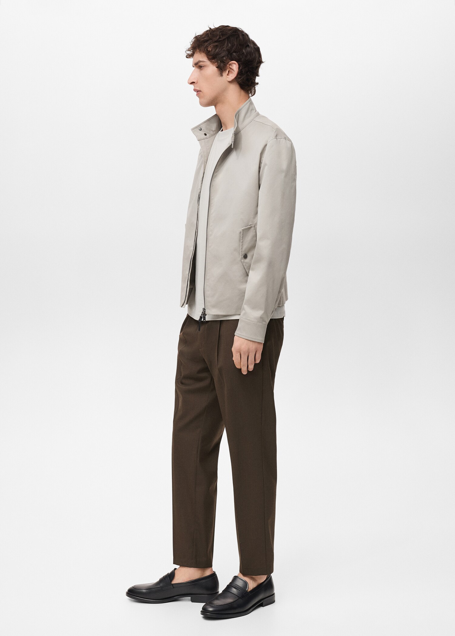 Slim-fit pleated cool wool trousers - Details of the article 2