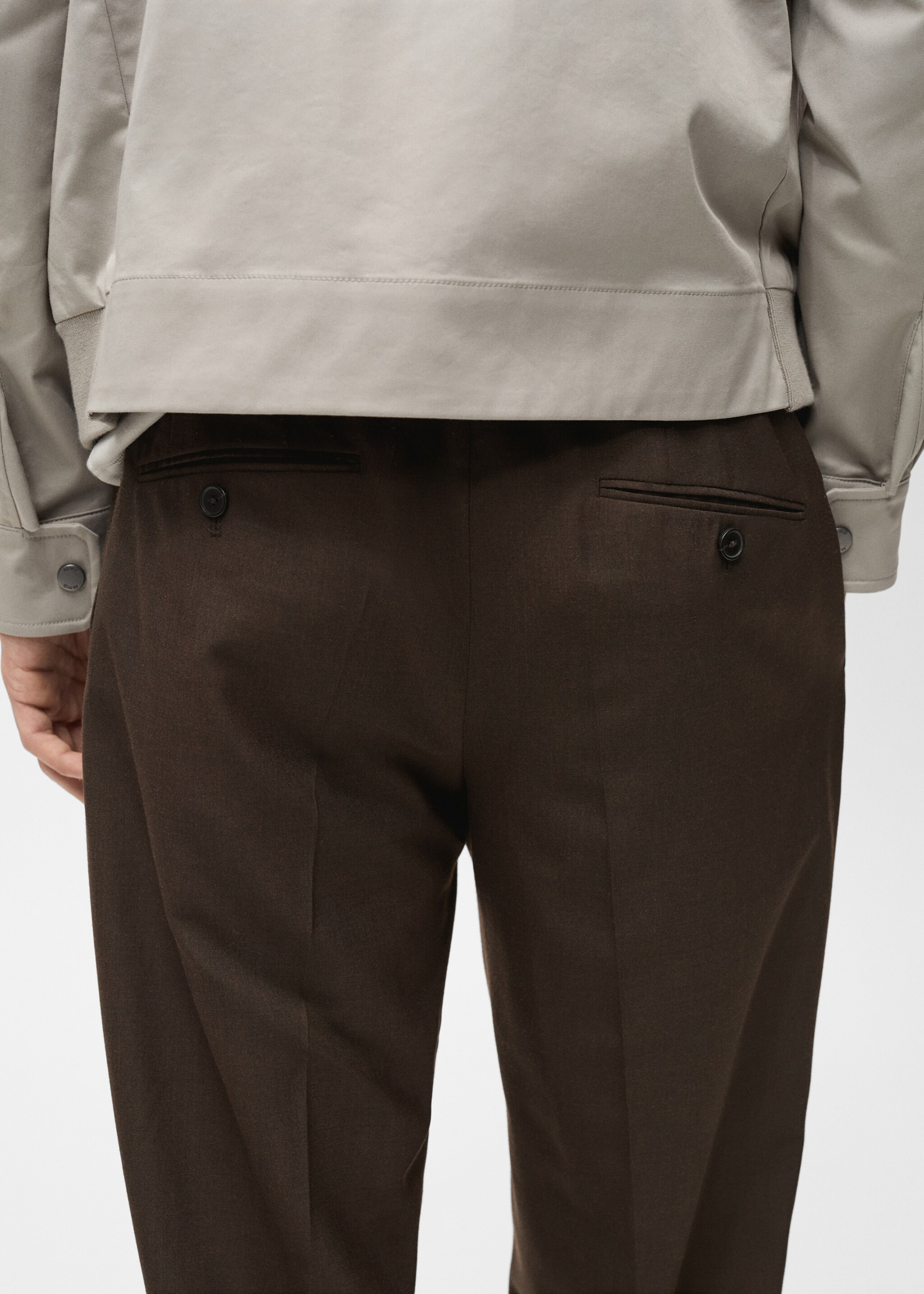 Slim-fit pleated cool wool trousers - Details of the article 3