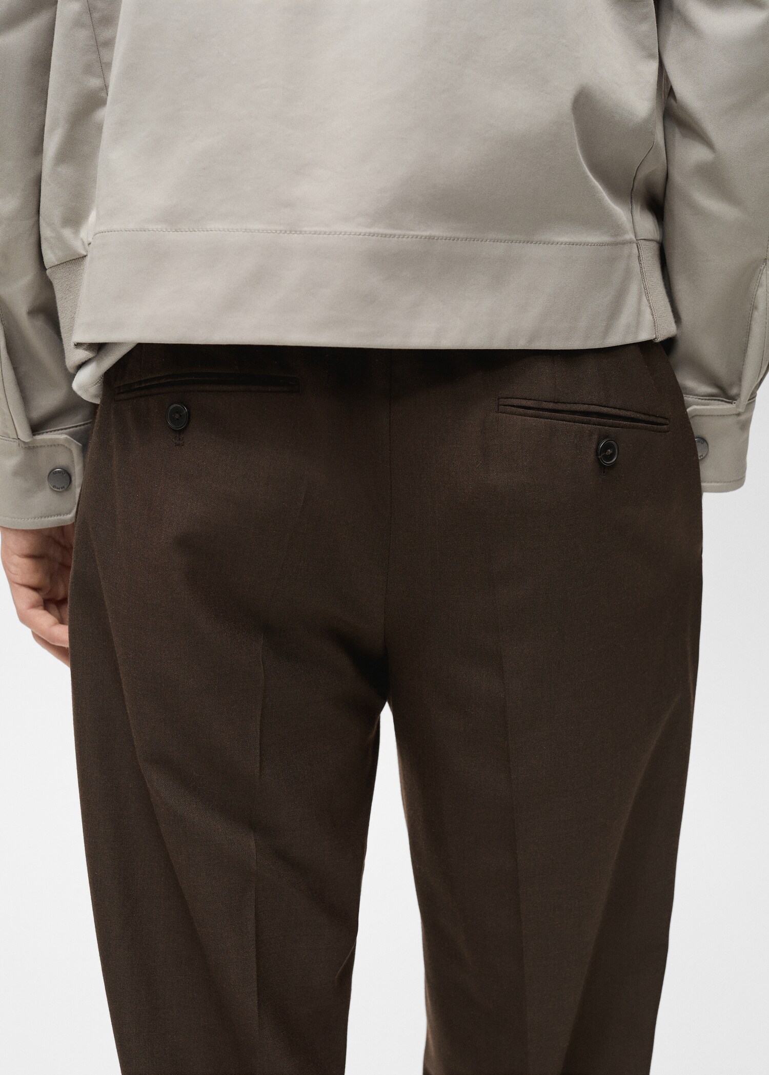 Slim-fit pleated cool wool trousers - Details of the article 3