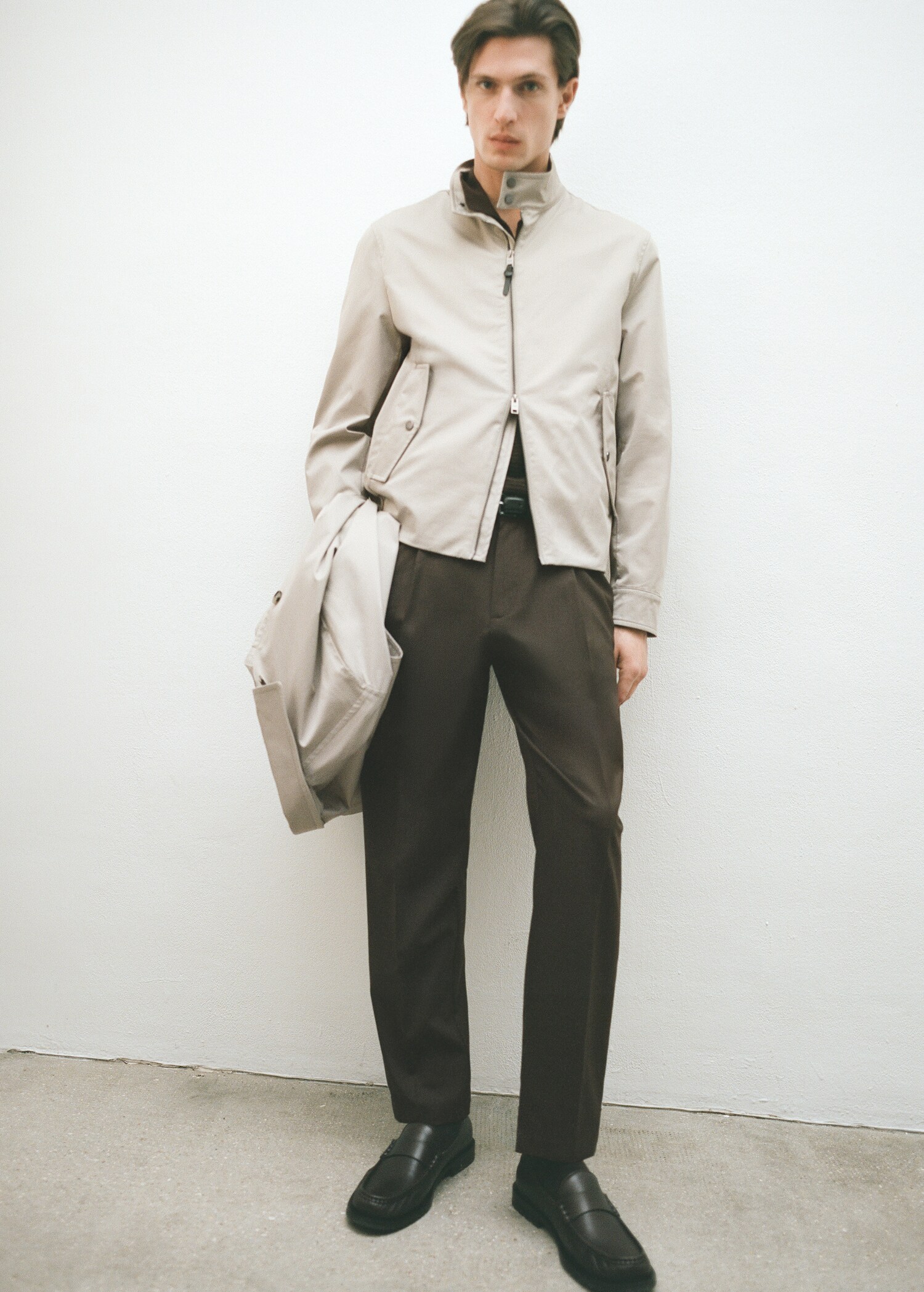 Slim-fit pleated cool wool trousers - Details of the article 5
