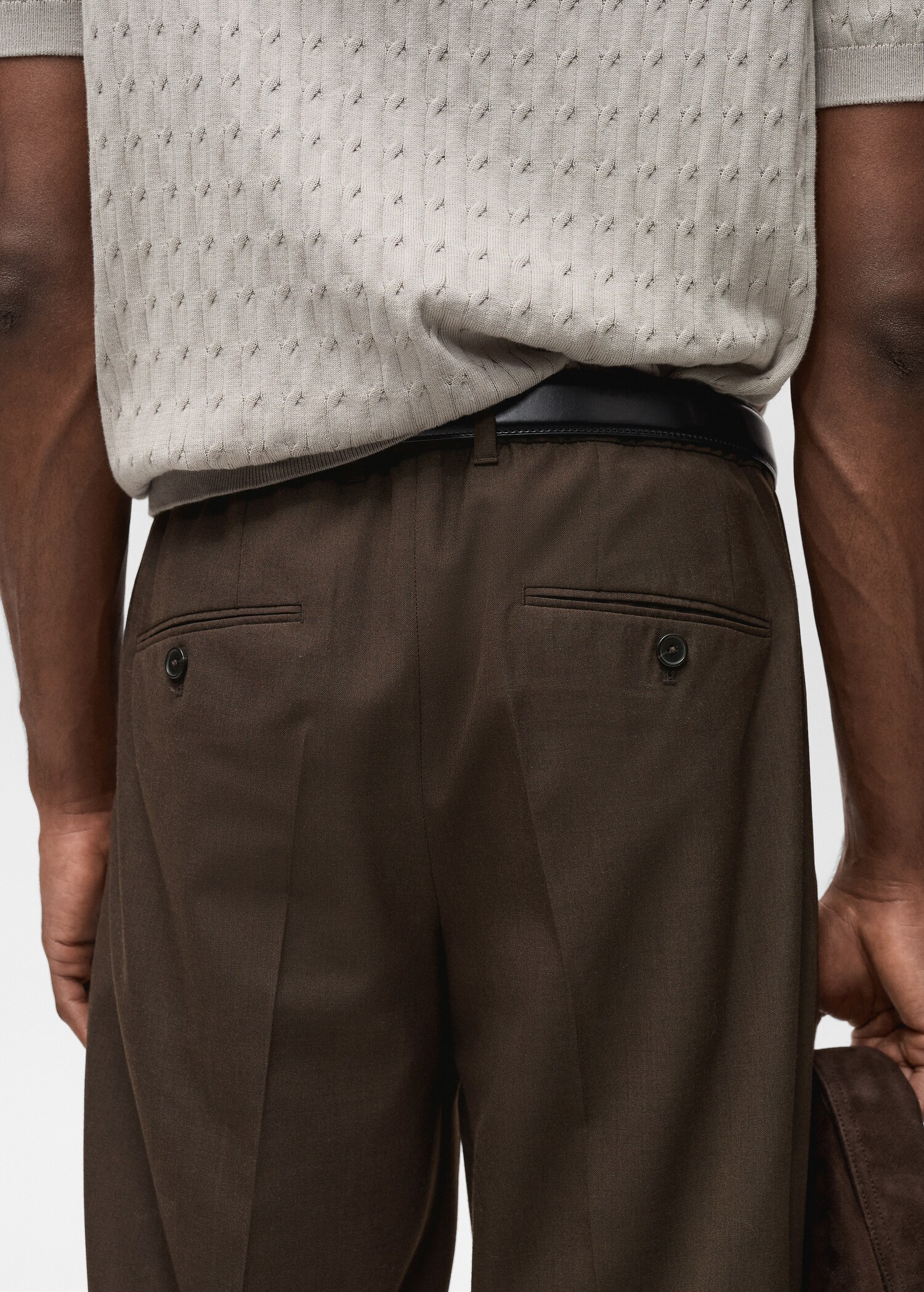 Slim-fit pleated cool wool trousers - Details of the article 6
